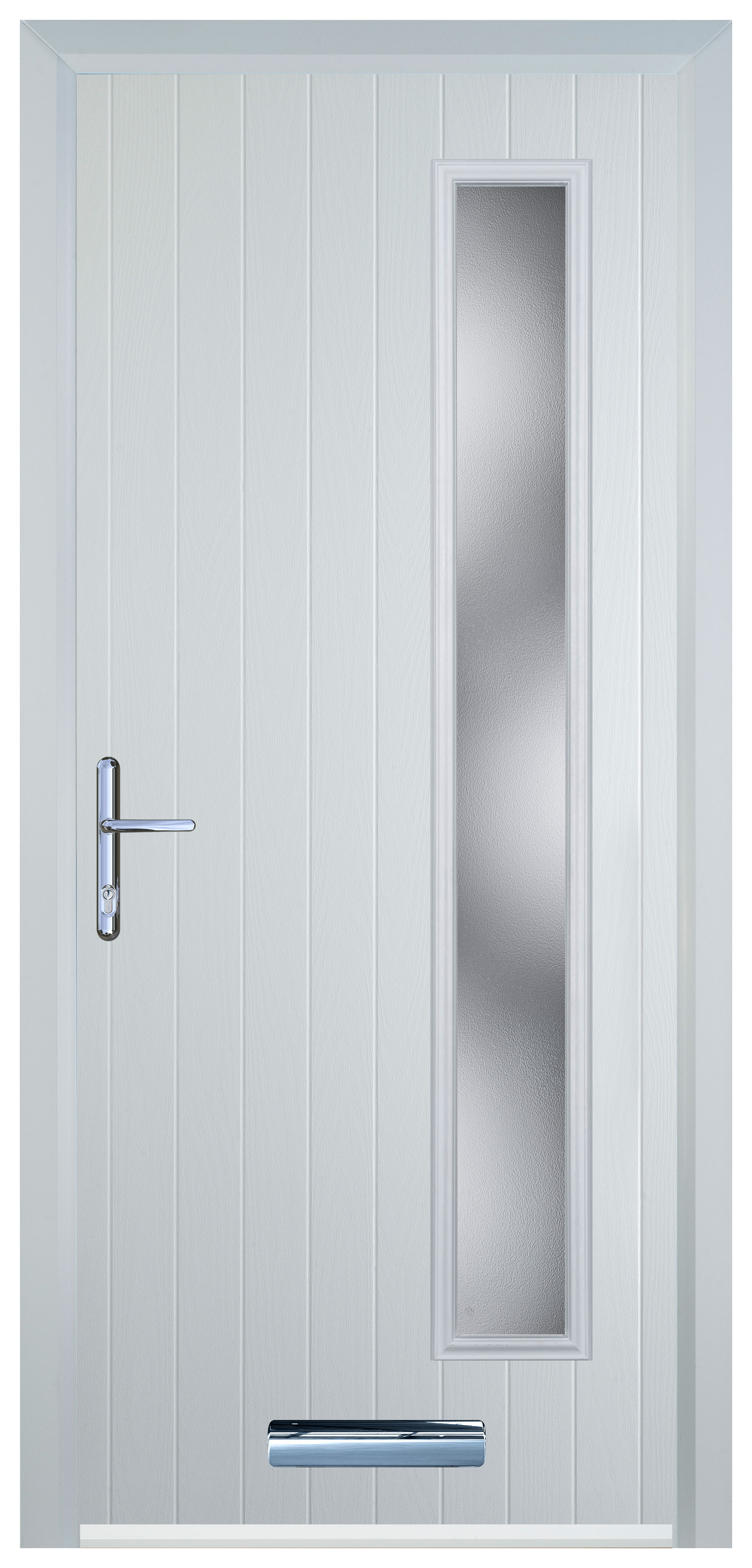 Door-Stop Cottage Long Glazed White Right Hand Composite Door - 2100mm