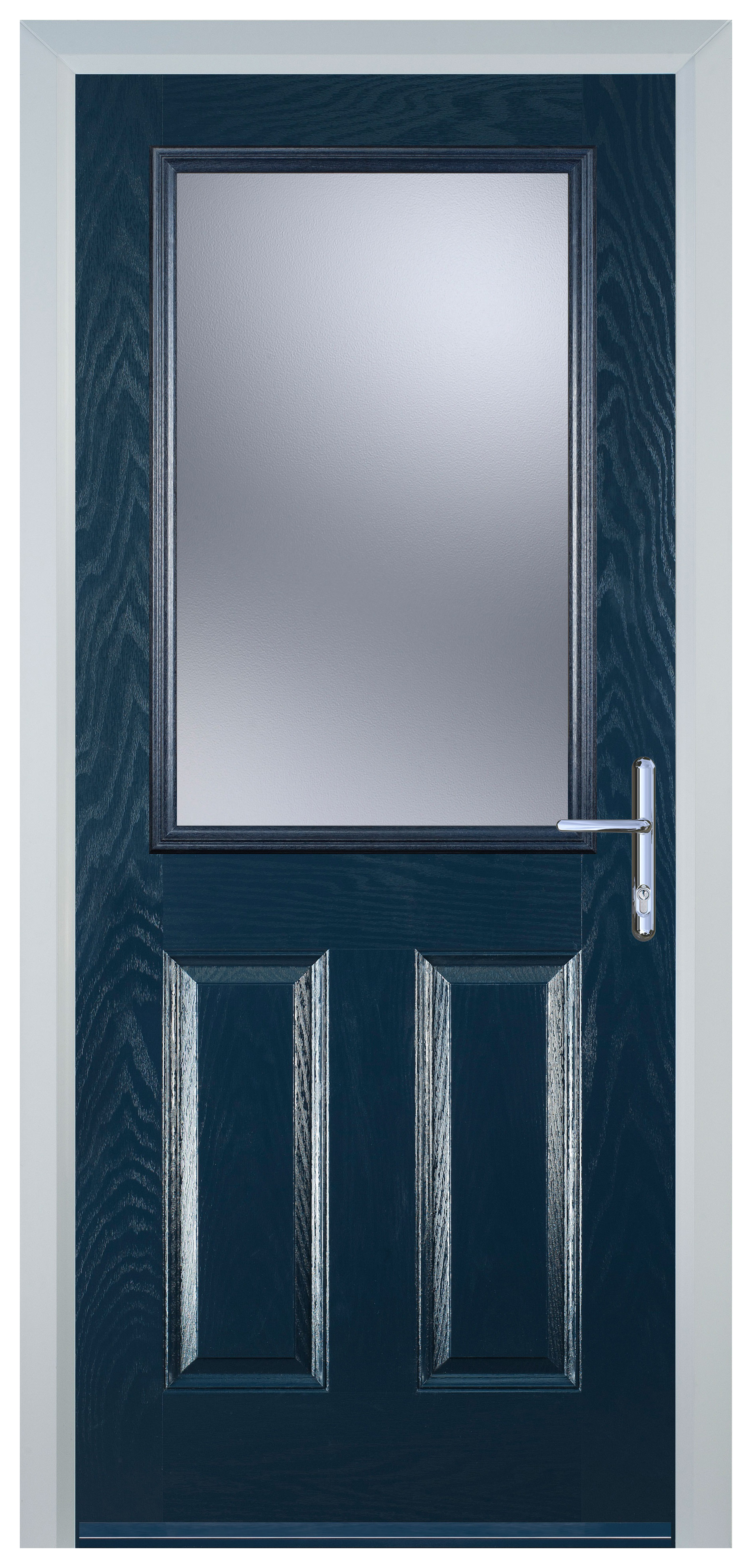 Door-Stop 2 Panel 1 Square Blue Left Hand GRP Composite Door - 2100mm