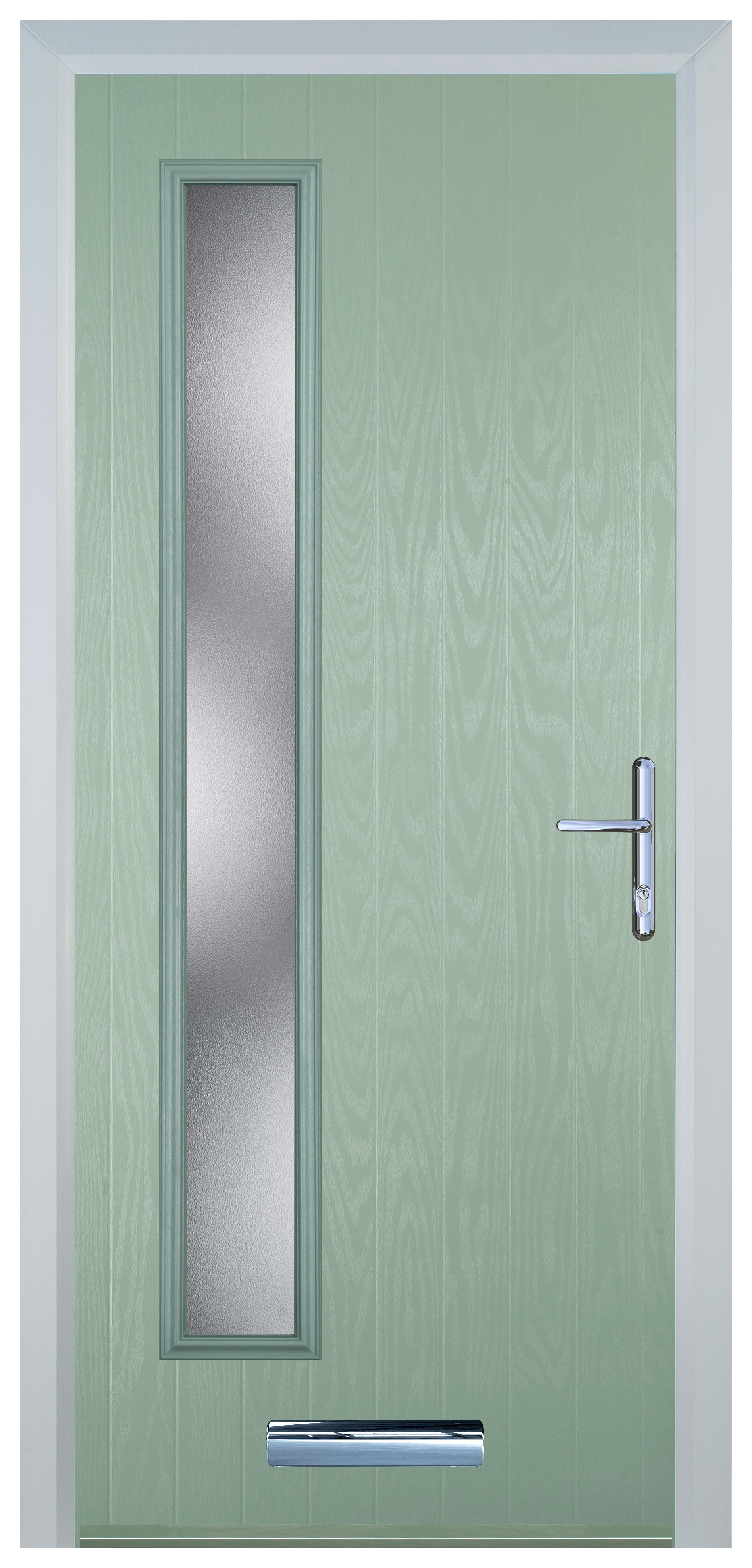 Door-stop Cottage Long Glazed Chartwell Green Left Hand Grp Composite Door - 920 X 2100mm