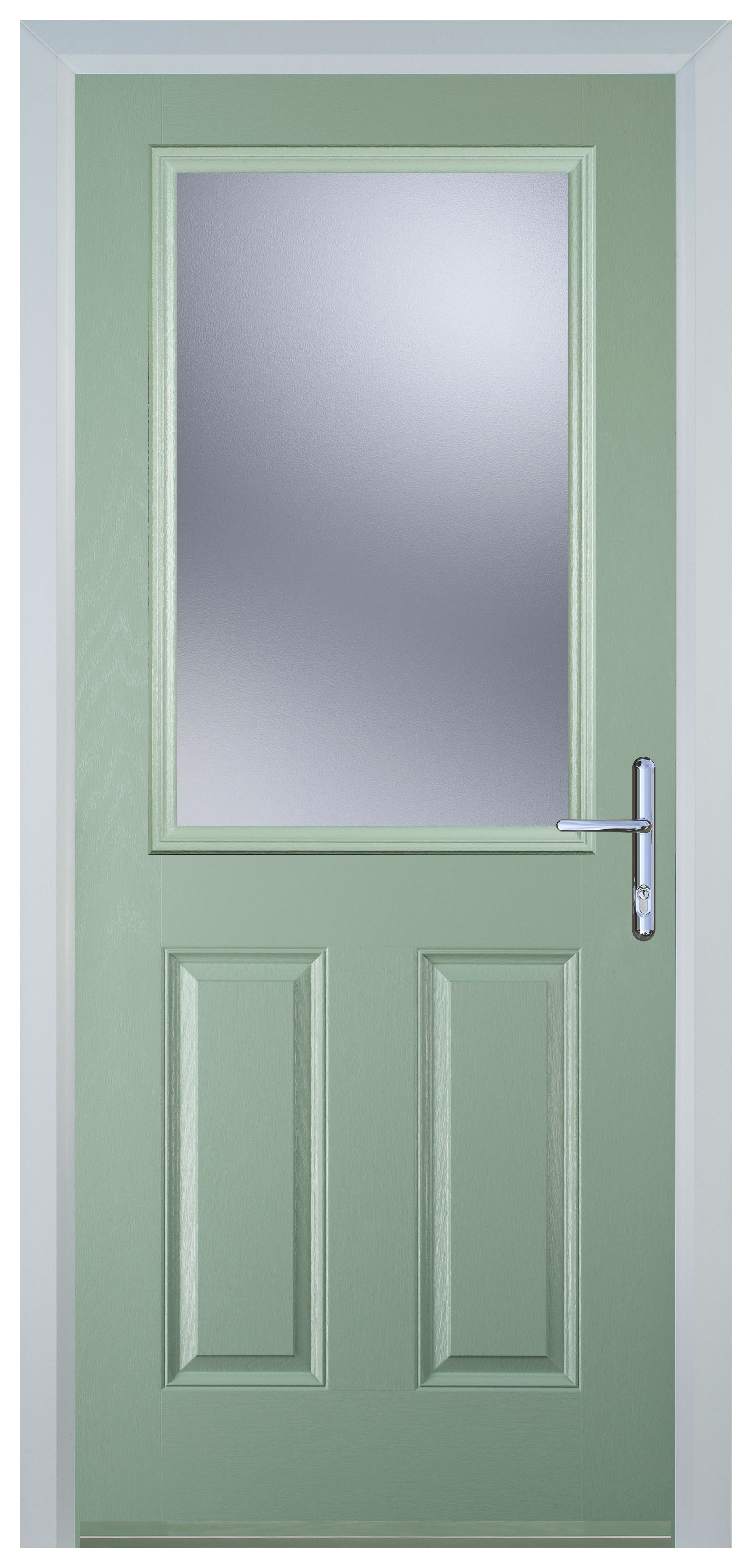 Door-Stop 2 Panel 1 Square Chartwell Green Left Hand GRP Composite Door - 2100mm