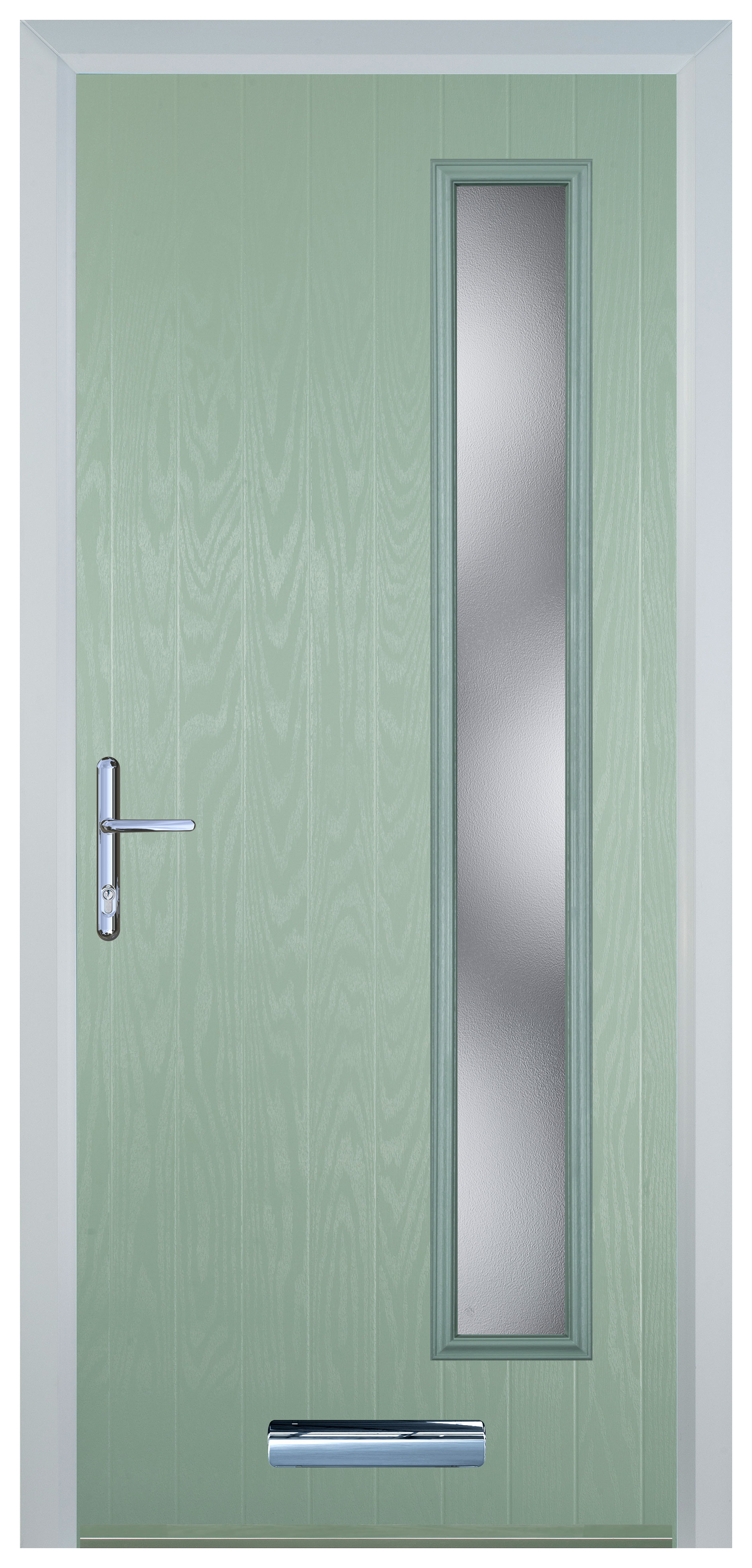 Door-Stop Cottage Long Glazed Chartwell Green Right Hand Composite Door - 2100mm