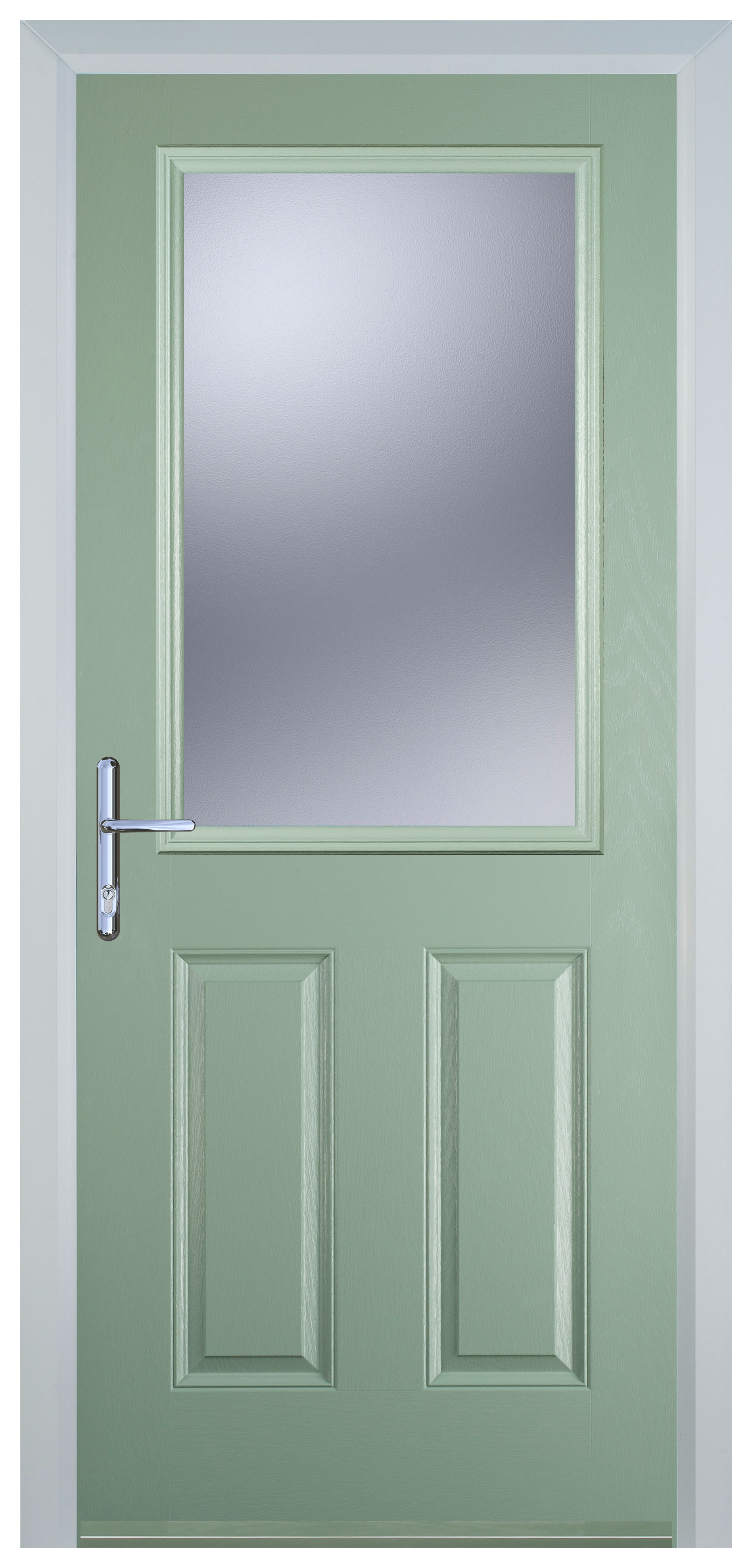 Door-Stop 2 Panel 1 Square Chartwell Green Right Hand GRP Composite Door - 2100mm