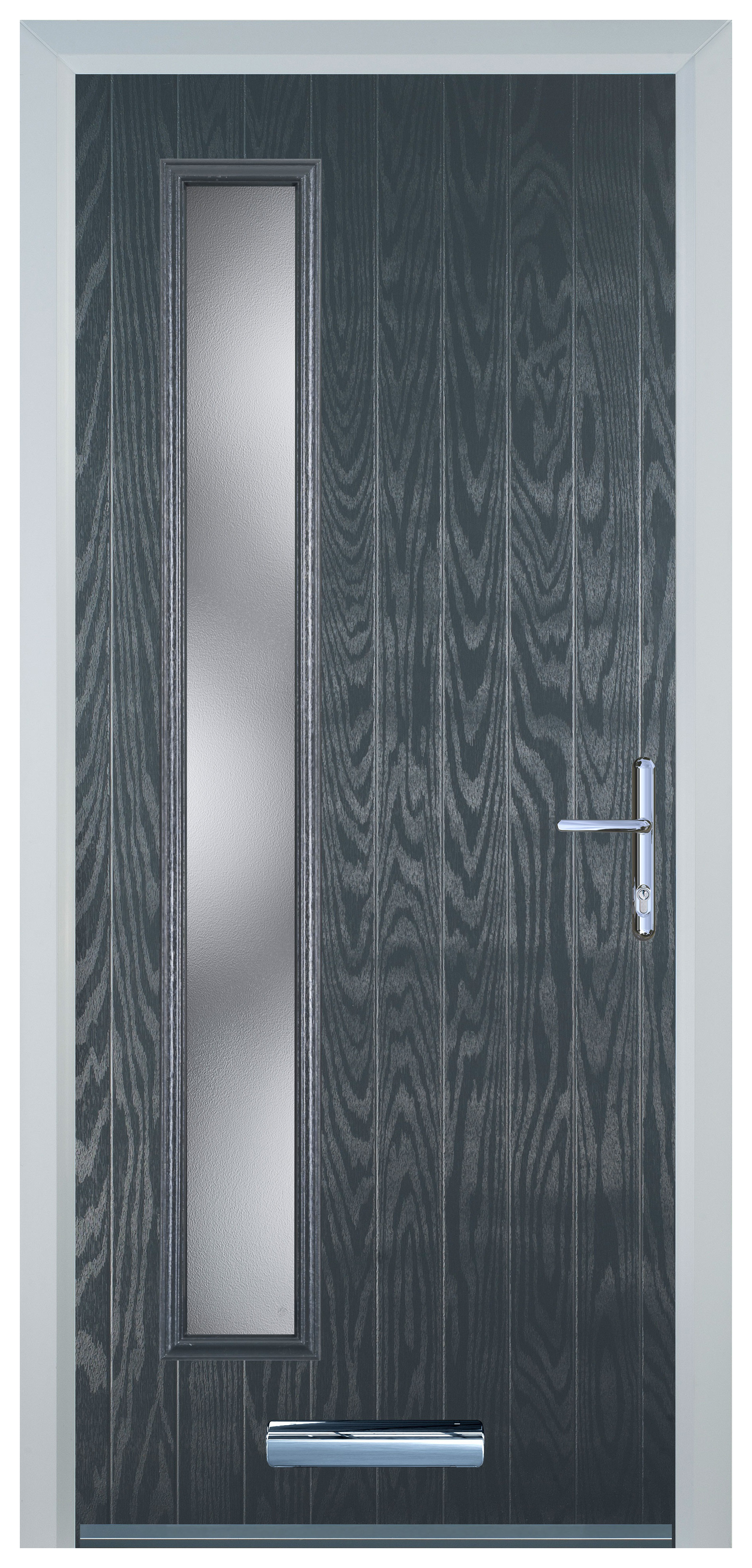 Door-Stop Cottage Long Glazed Anthracite Grey Left Hand Composite Door - 2100mm