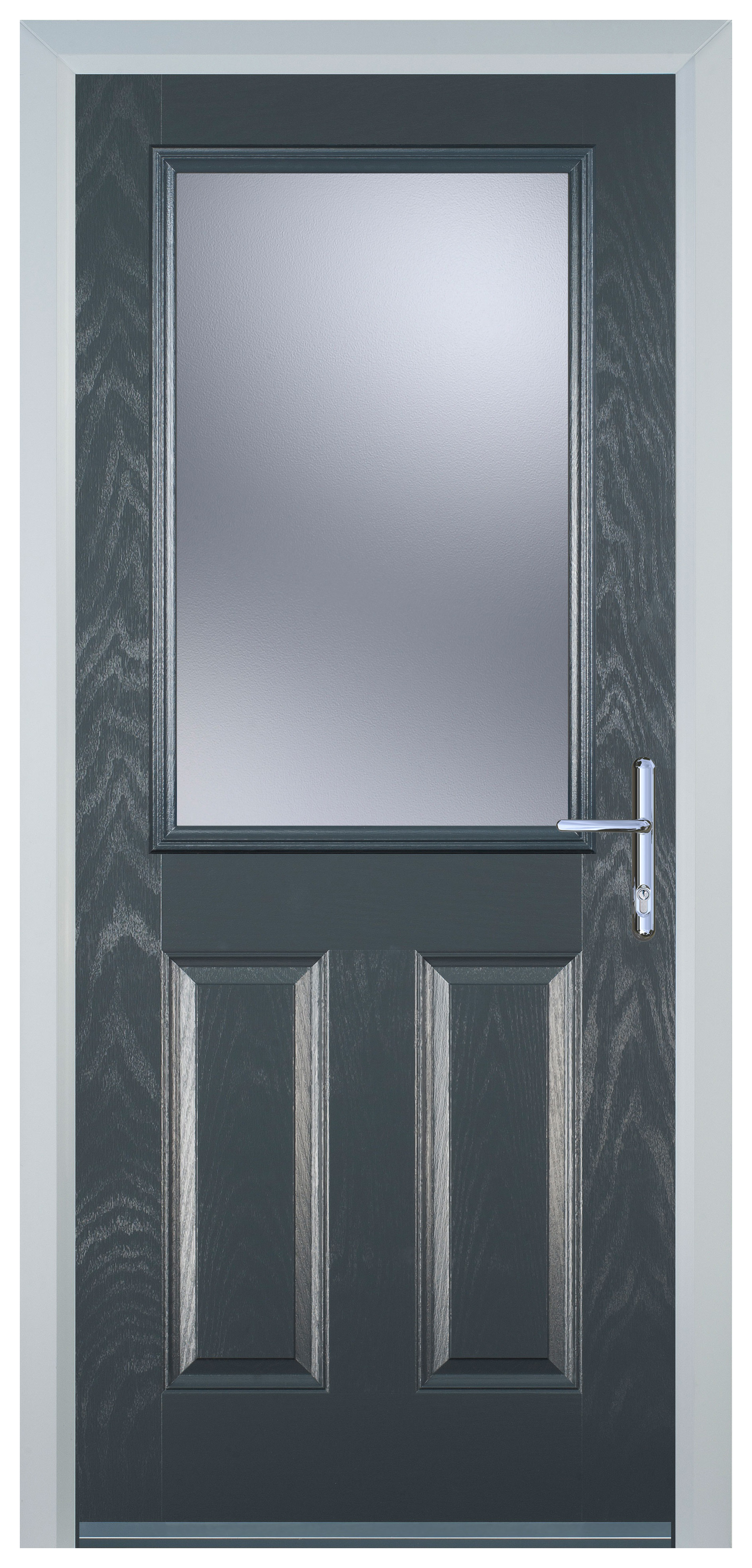 Door-Stop 2 Panel 1 Square Anthracite Grey Left Hand GRP Composite Door - 2100mm