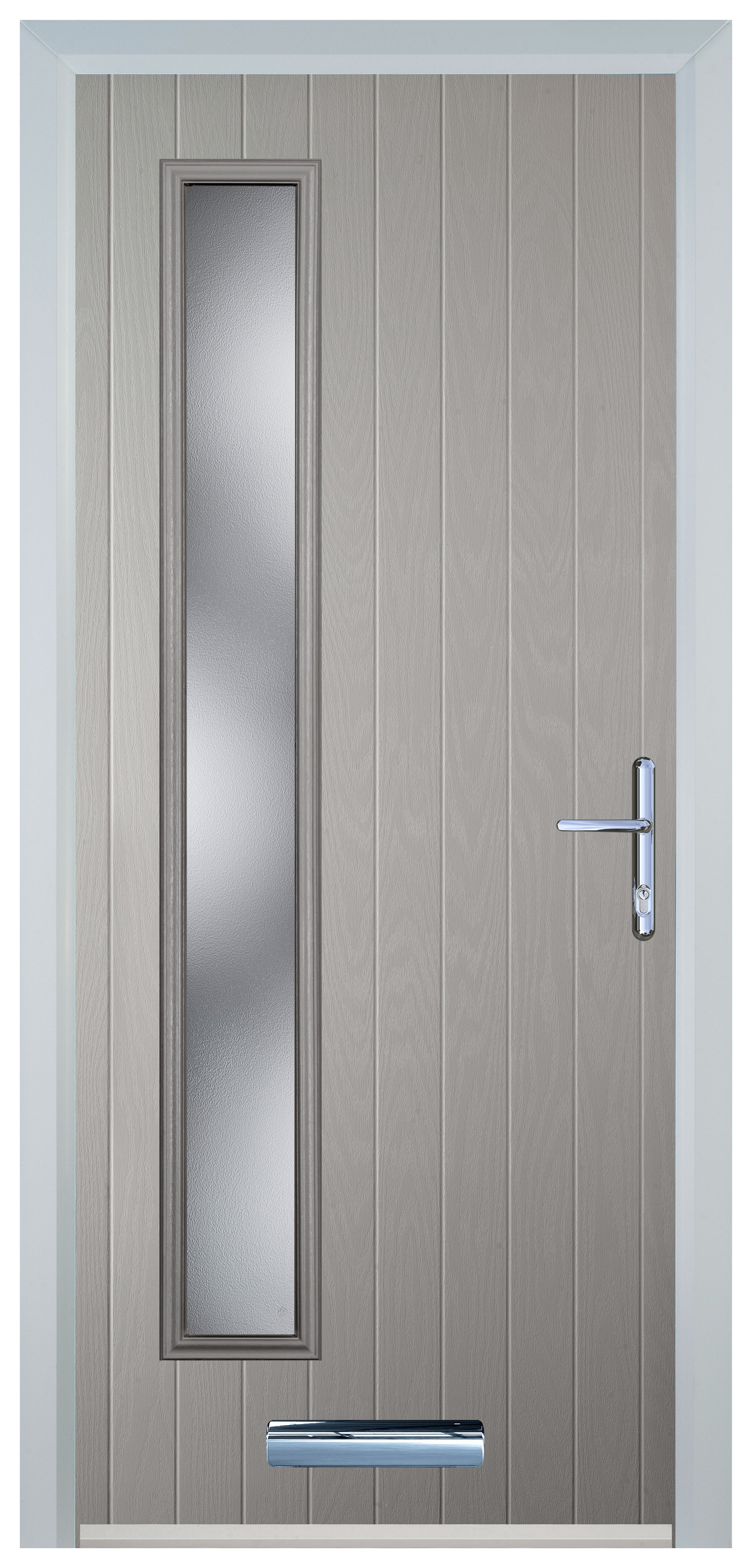 Door-Stop Cottage Long Glazed Agate Grey Left Hand Composite Door - 2100mm