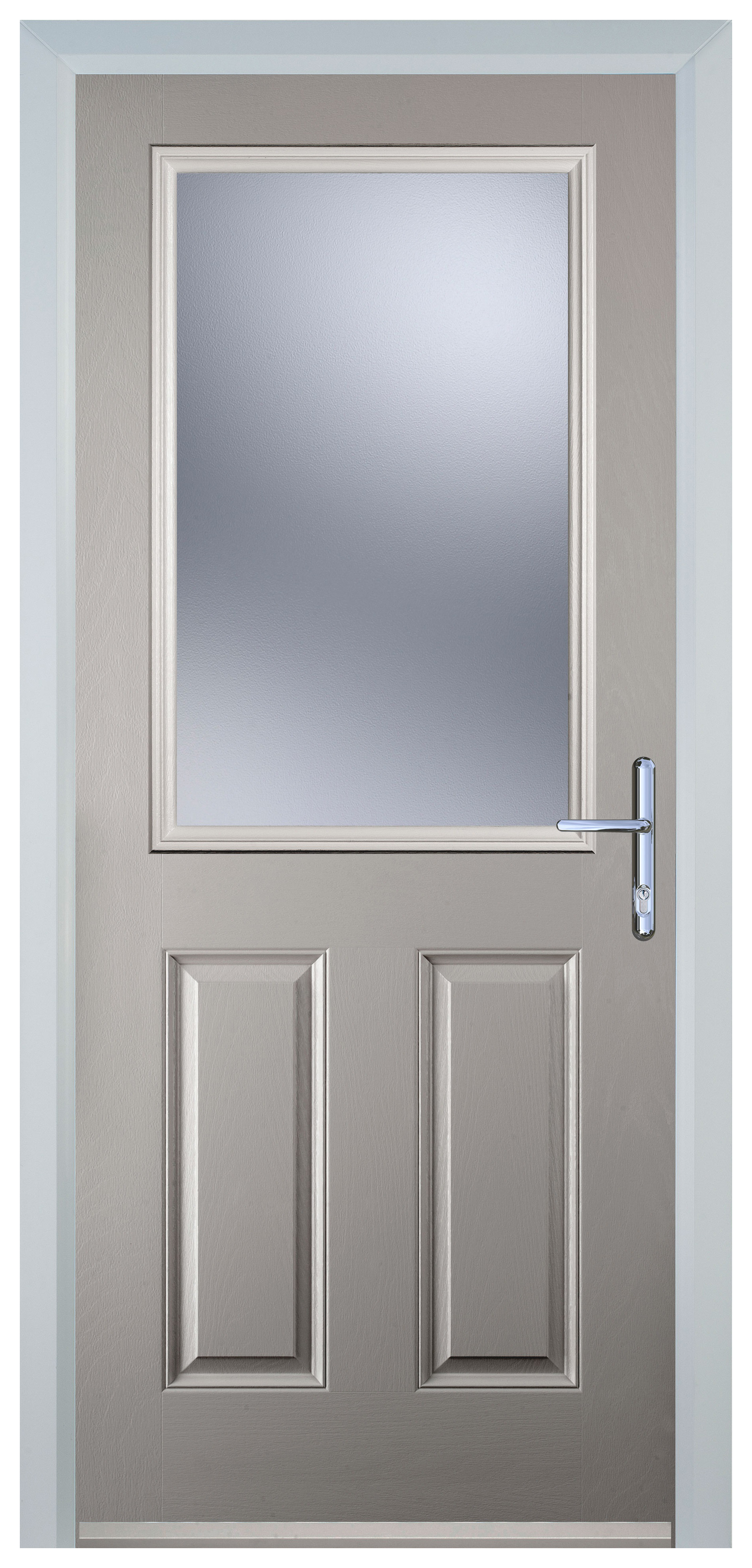 Door-Stop 2 Panel 1 Square Agate Grey Left Hand GRP Composite Door - 2100mm
