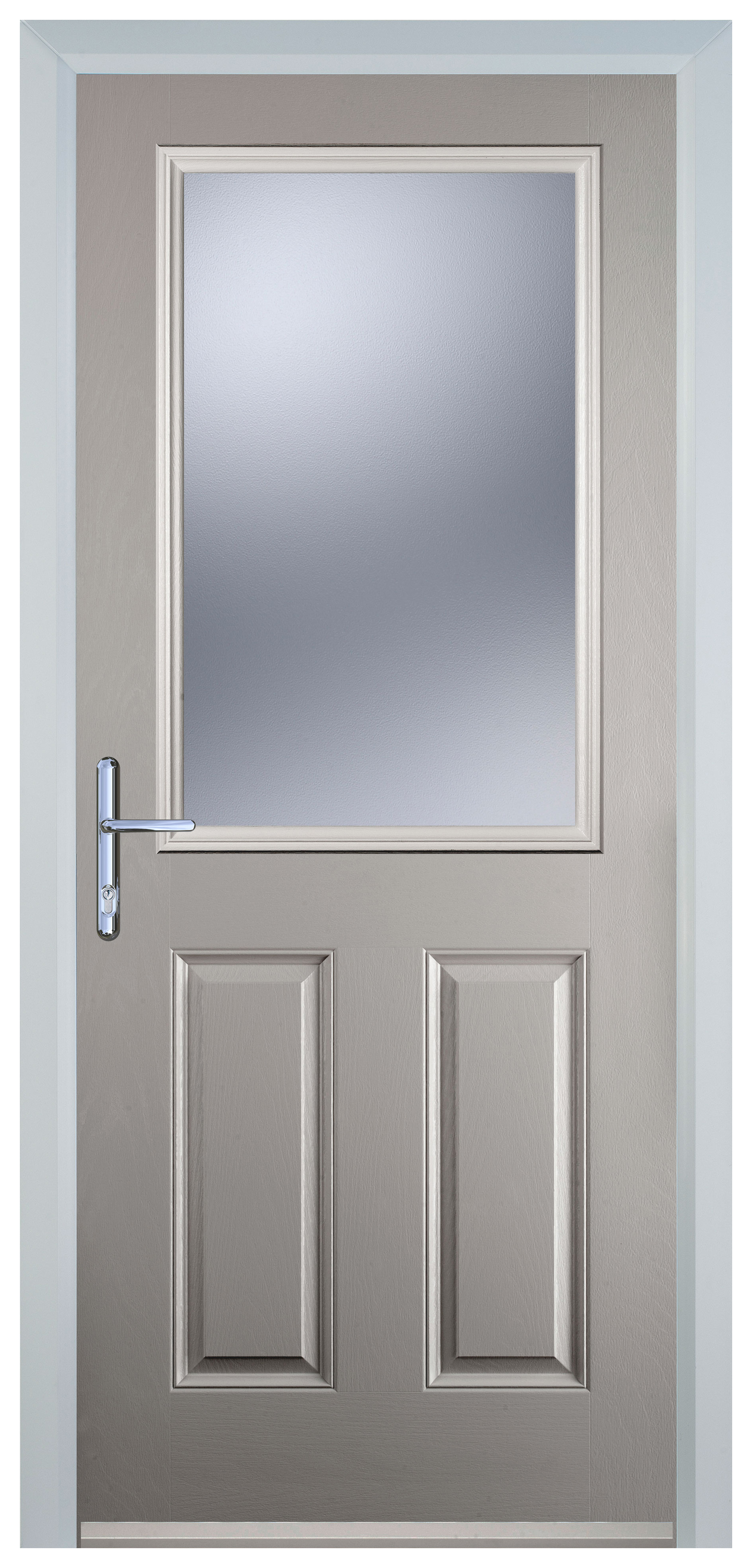 Door-Stop 2 Panel 1 Square Agate Grey Right Hand GRP Composite Door - 2100mm