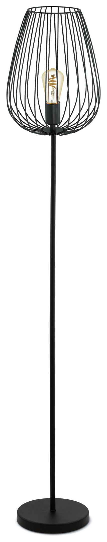 Eglo Newtown 1-Light Vintage Caged Floor Lamp - Black