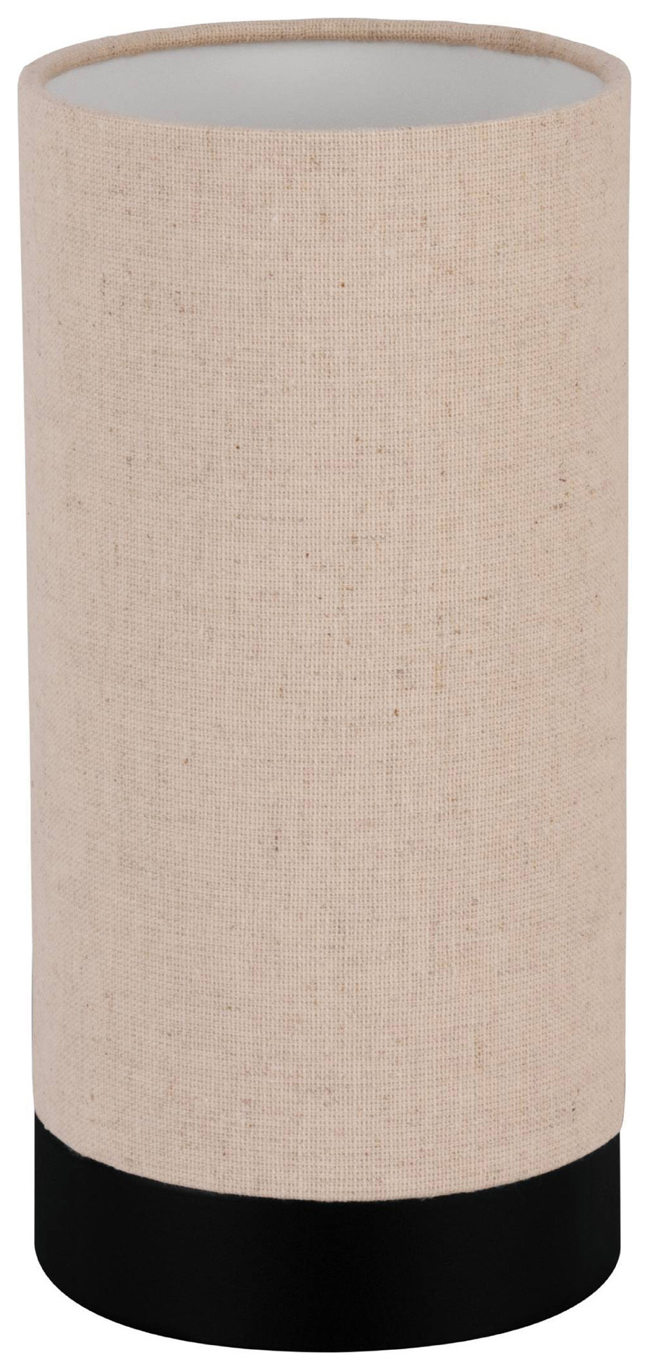 Eglo Feniglia Natural Linen Cylindrical Table Lamp - Black