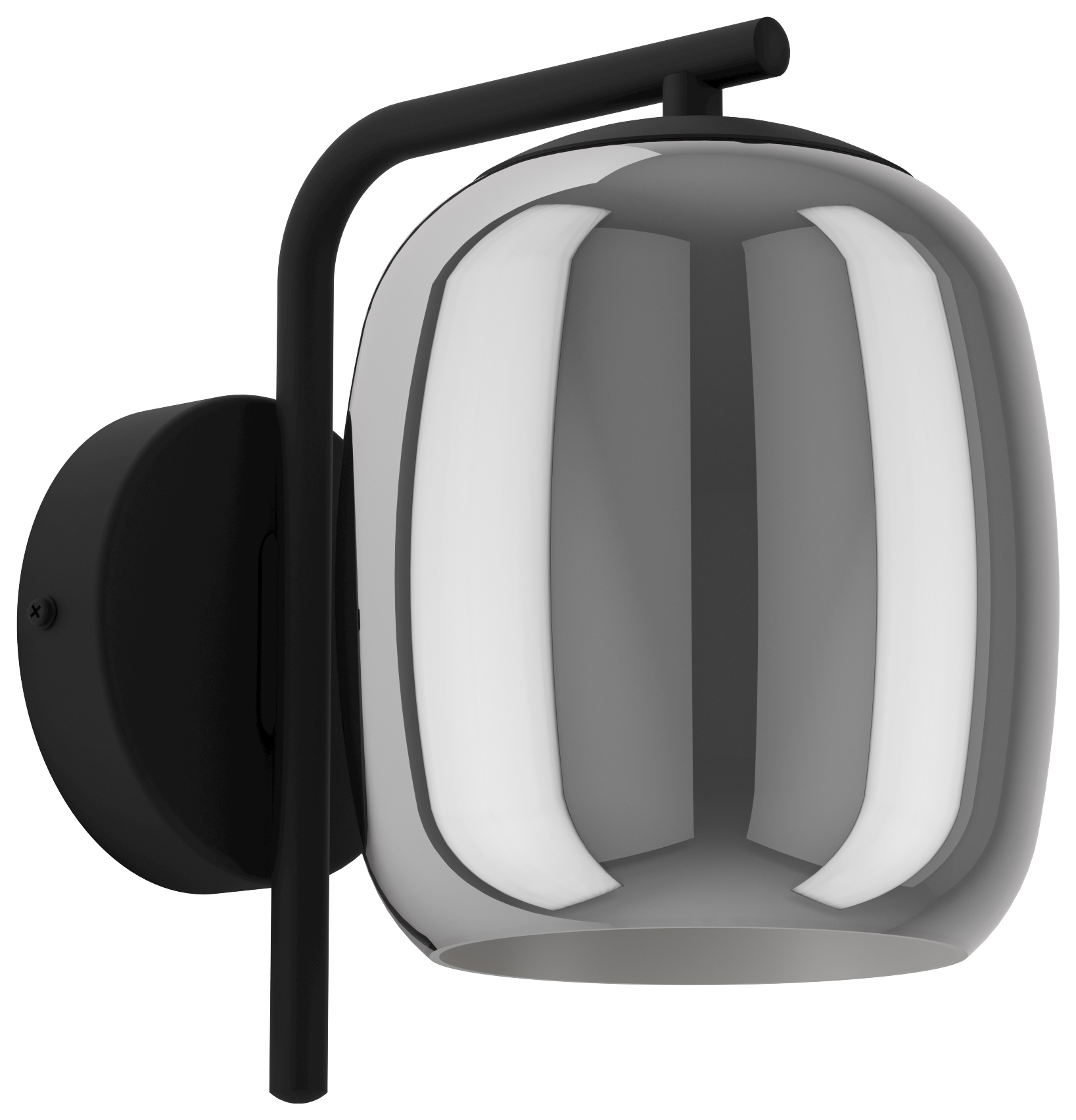 Eglo Ciampino Steel & Glass Modern Wall Light - Black