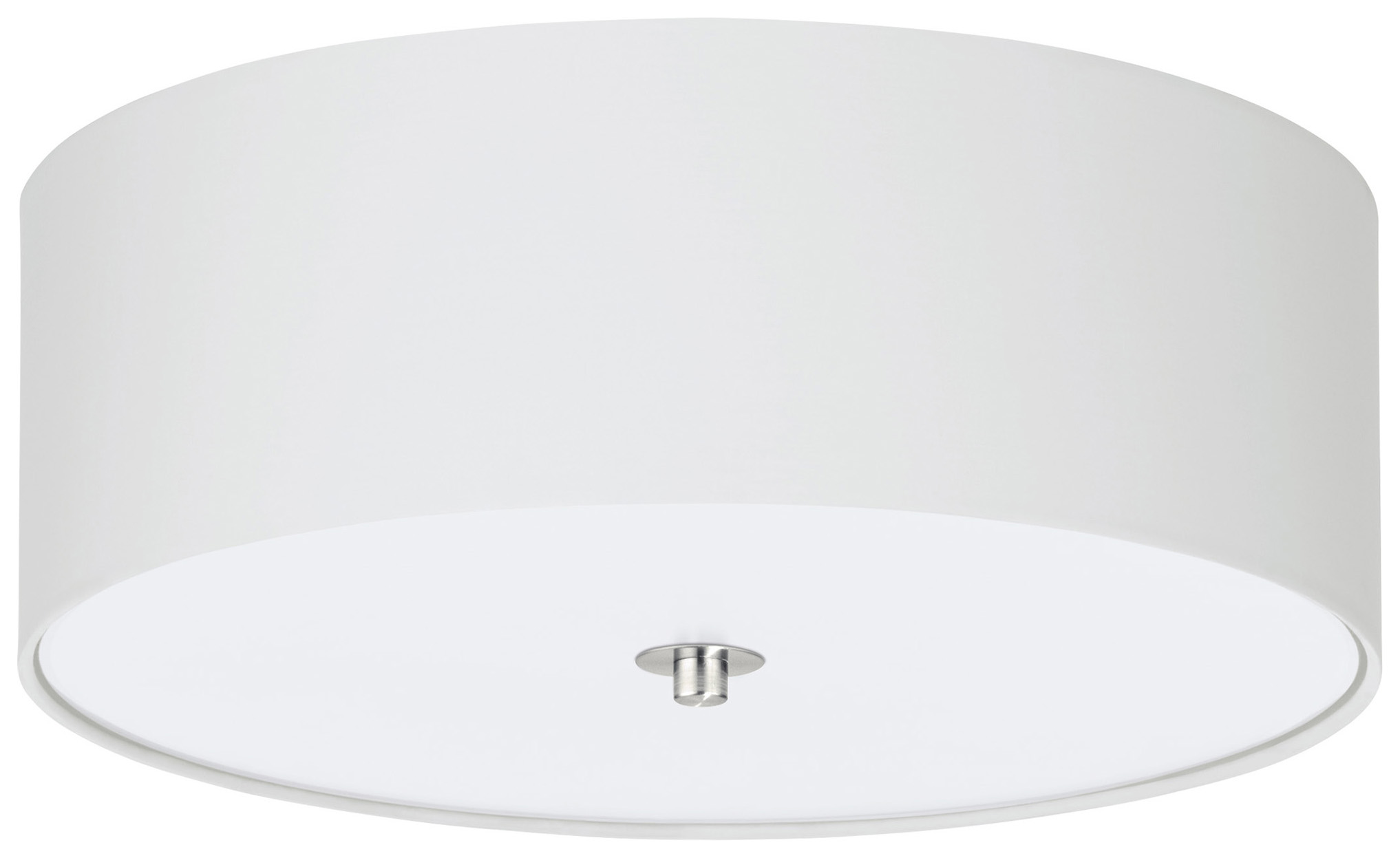 Eglo Pasteri 3 Light Fabric Flush Ceiling Light - White