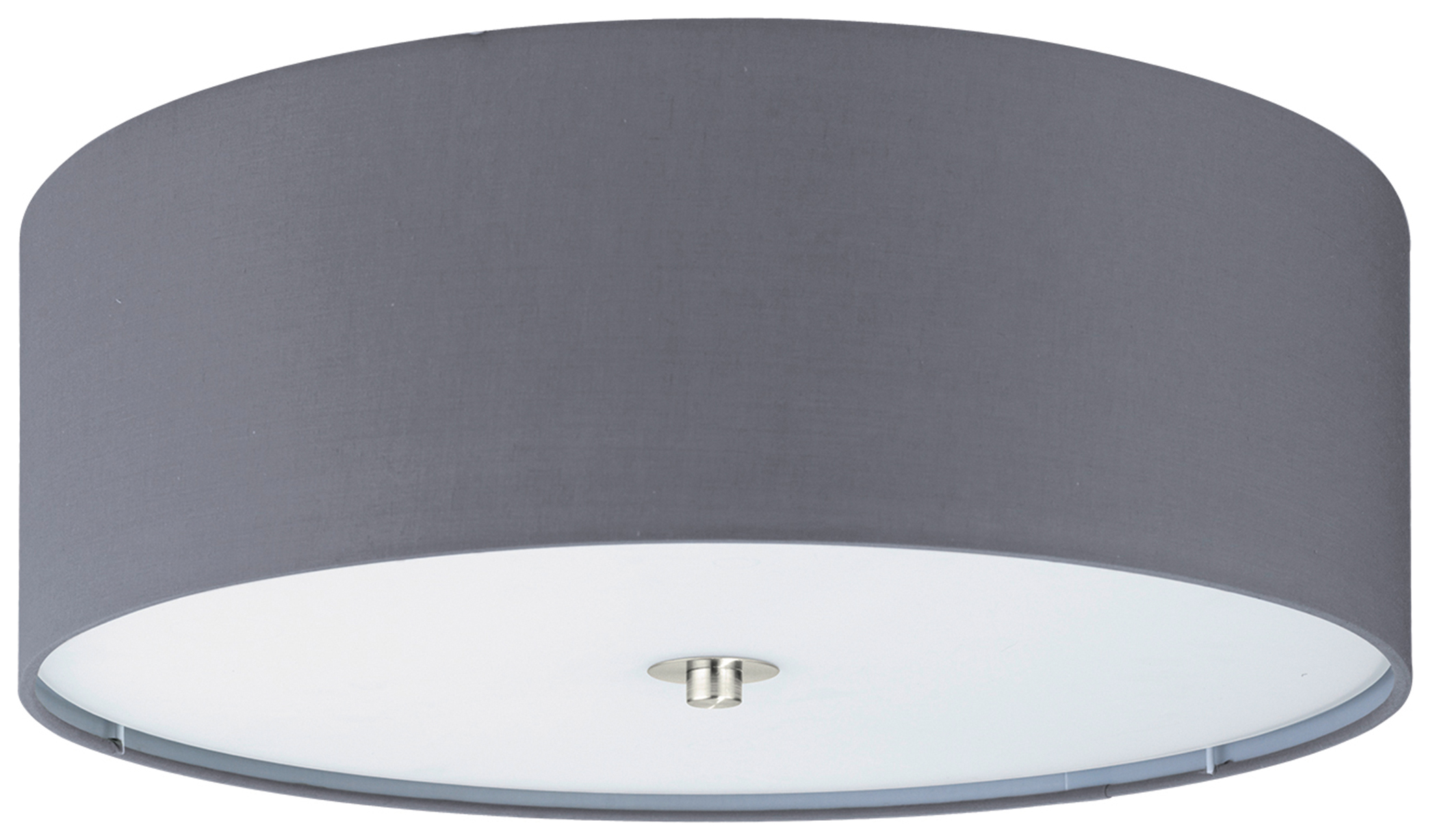 Eglo Pasteri 3 Light Fabric Flush Ceiling Light - Grey