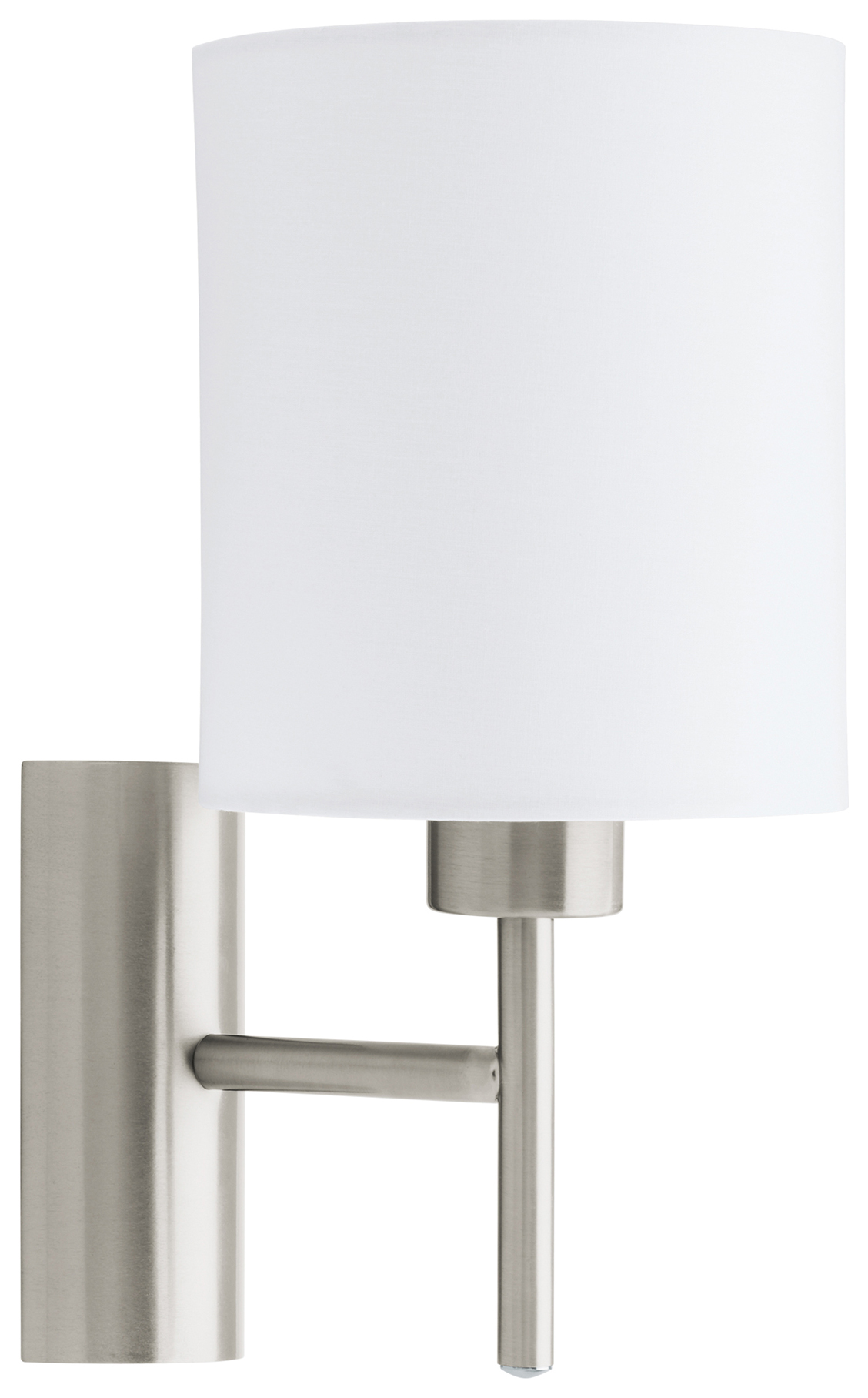 Eglo Pasteri White Fabric Wall Light - Satin Nickel