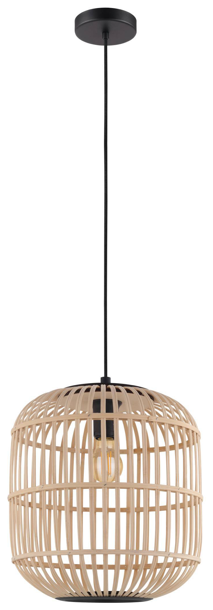 Eglo Bordesley Caged Natural Pendant Light - 350mm