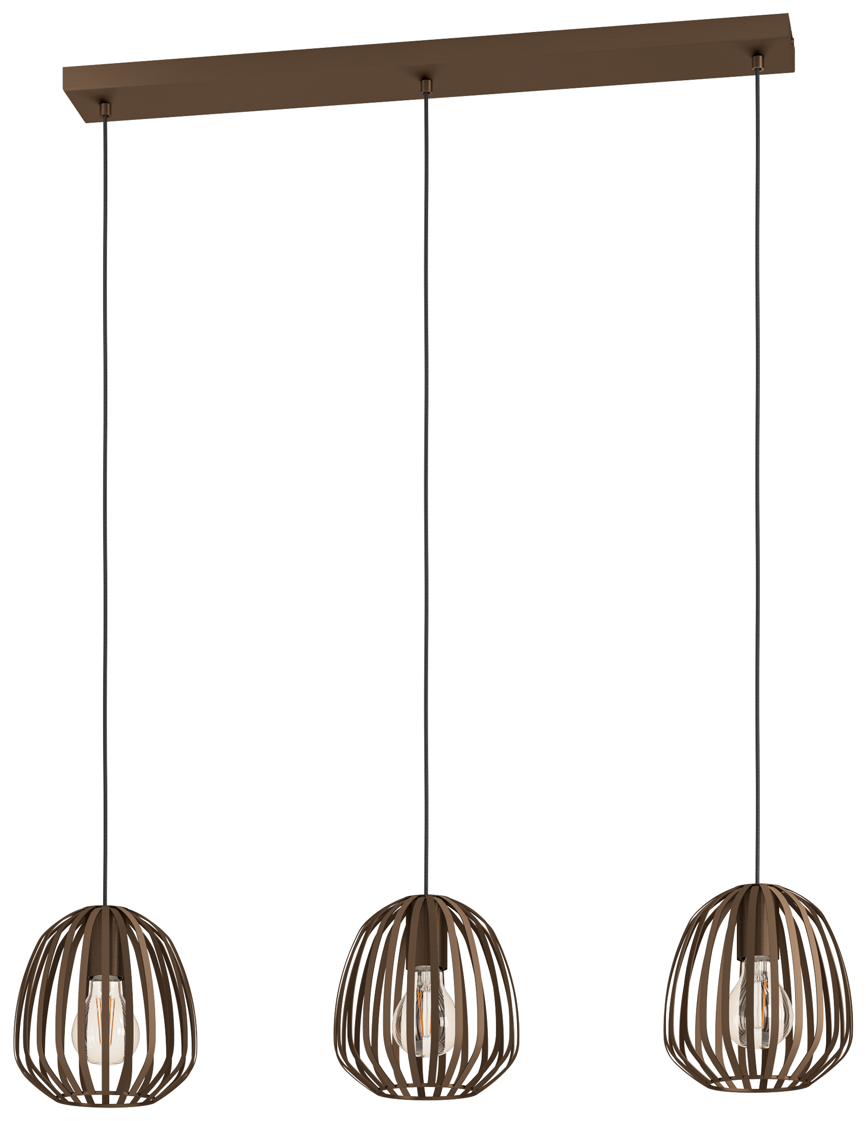 Eglo Espinal 3-Light Caged Contemporary Pendant Light - Bronze