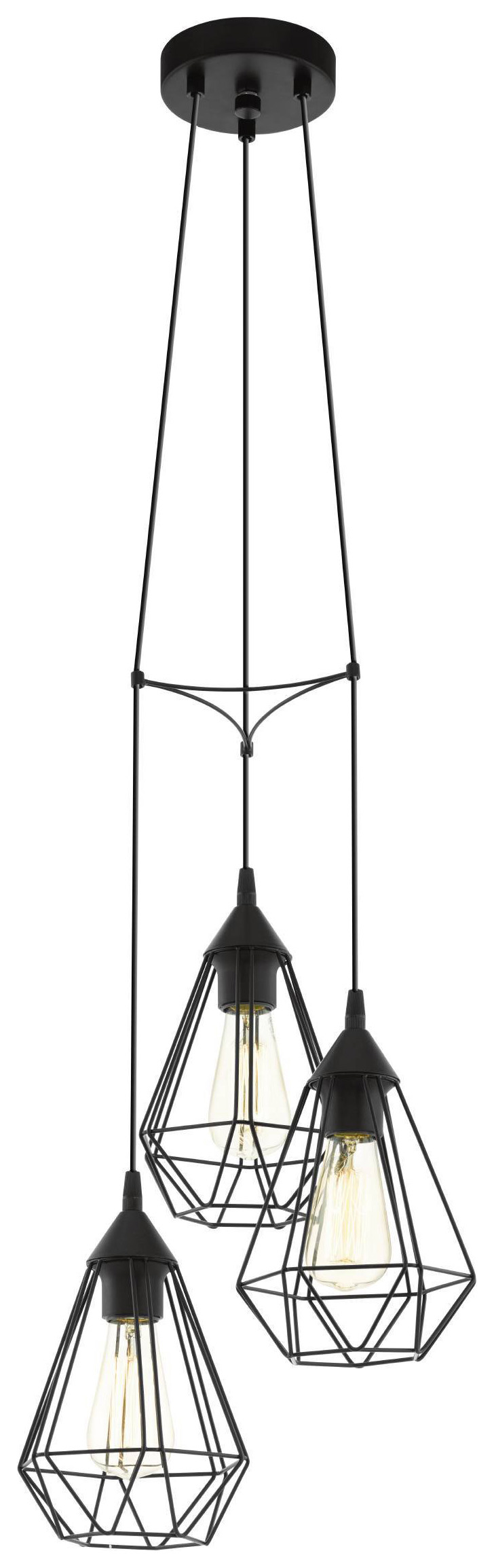 Eglo Tarbes 3-Light Geo Cluster Pendant Light - Black