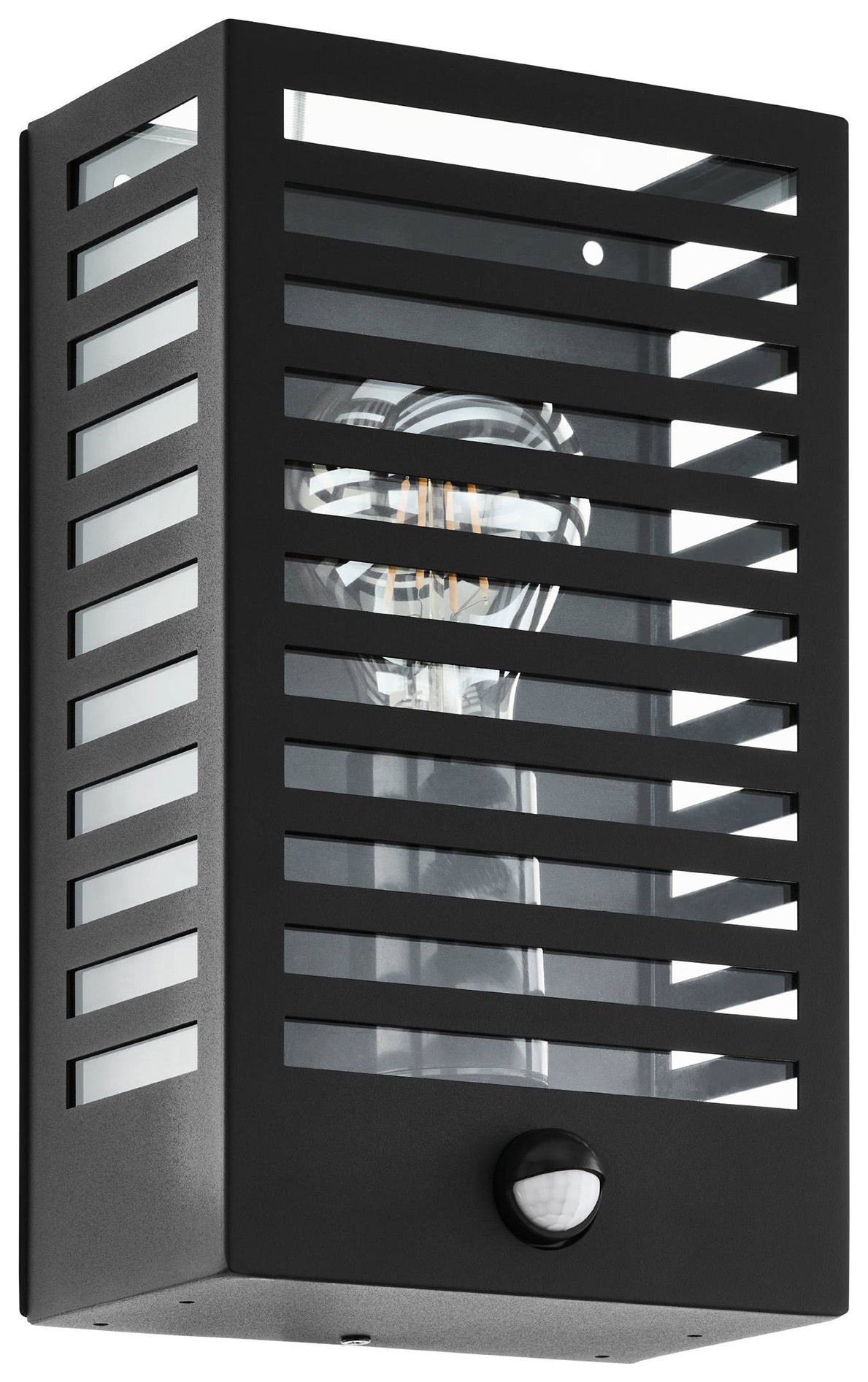 Eglo IP44 Alamonte 3 Steel Caged Outdoor PIR Wall Light - Black