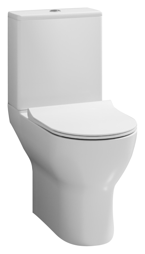 Nuie Freya Round Easy Clean Close Coupled Open Back Toilet Pan, Cistern & Soft Close Seat