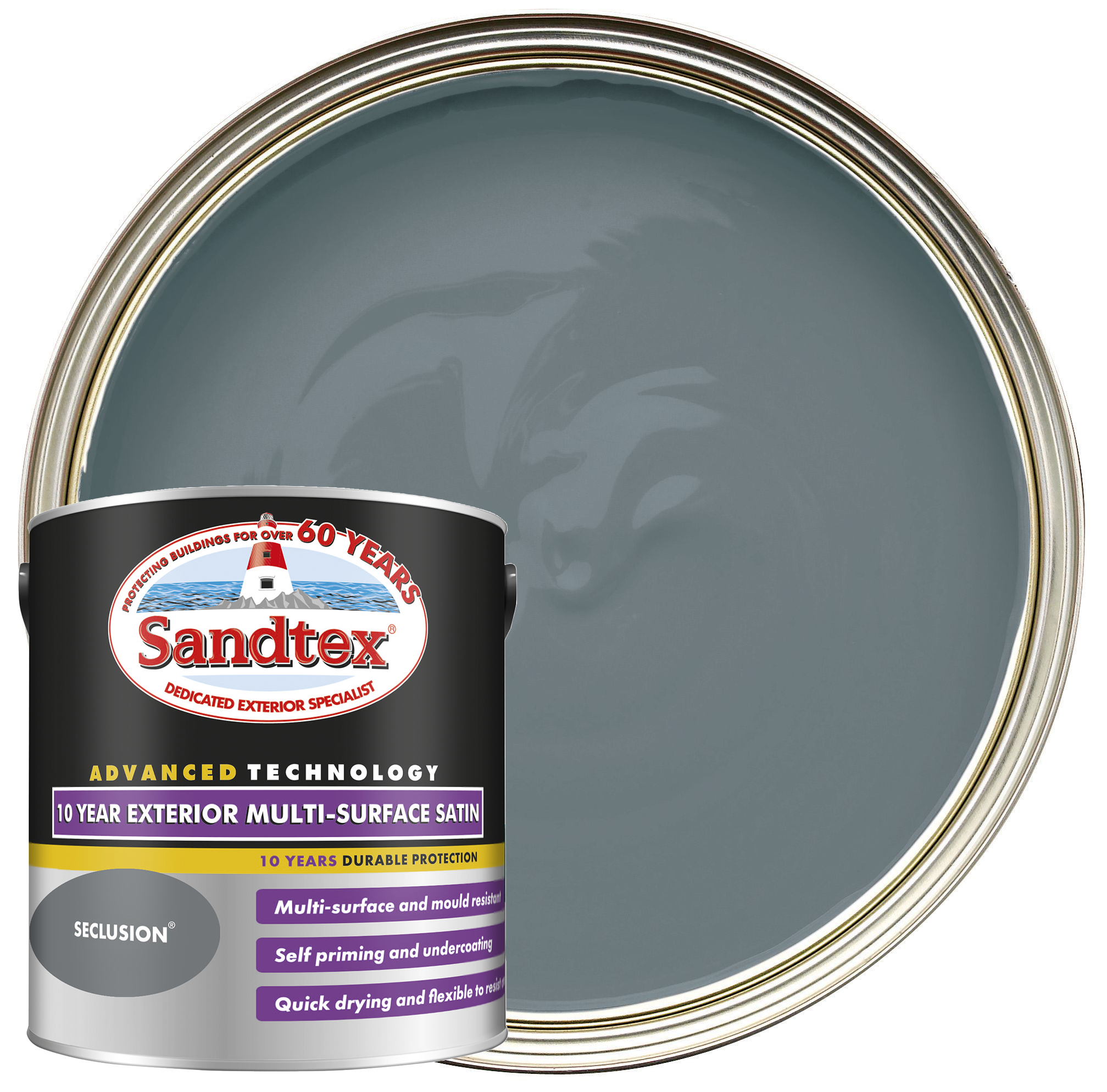 Sandtex 10 Year Multi Surface Exterior Satin - Seclusion - 2.5L