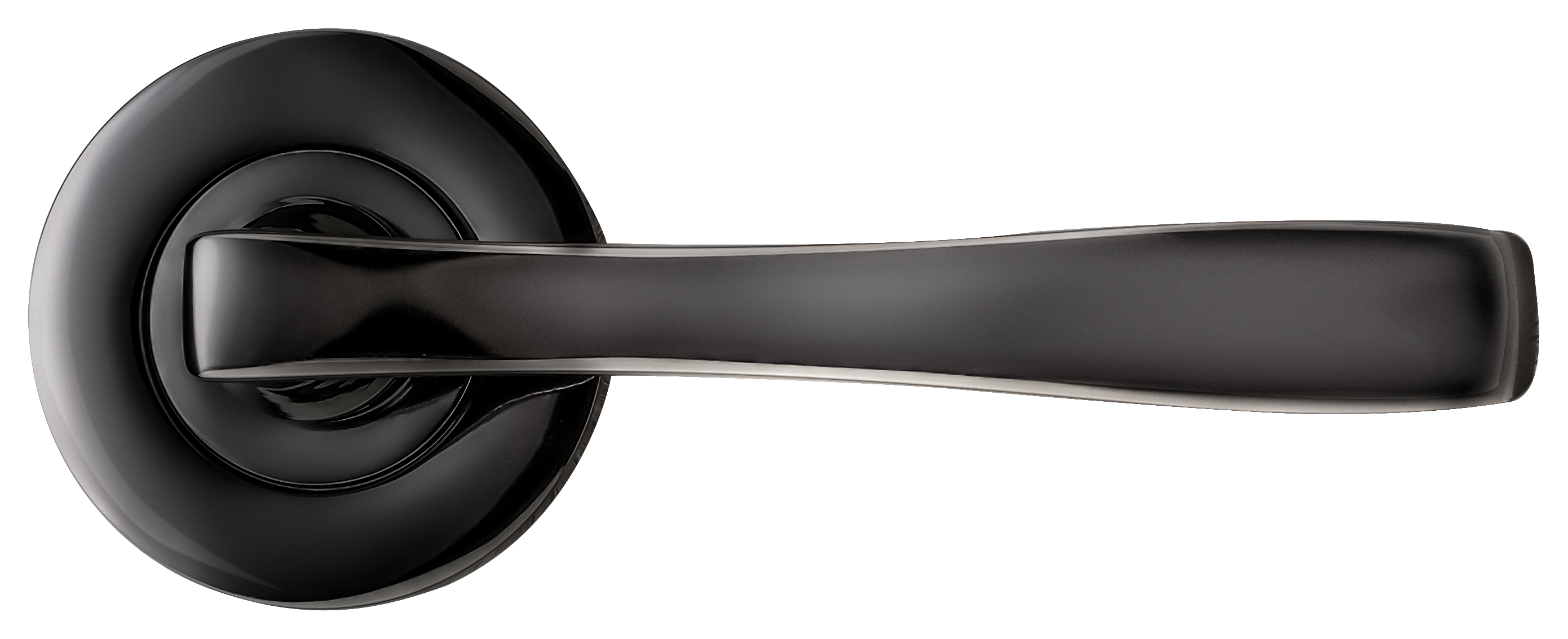 Toronto Black Nickel Round Rose Door Handle - 1 Pair