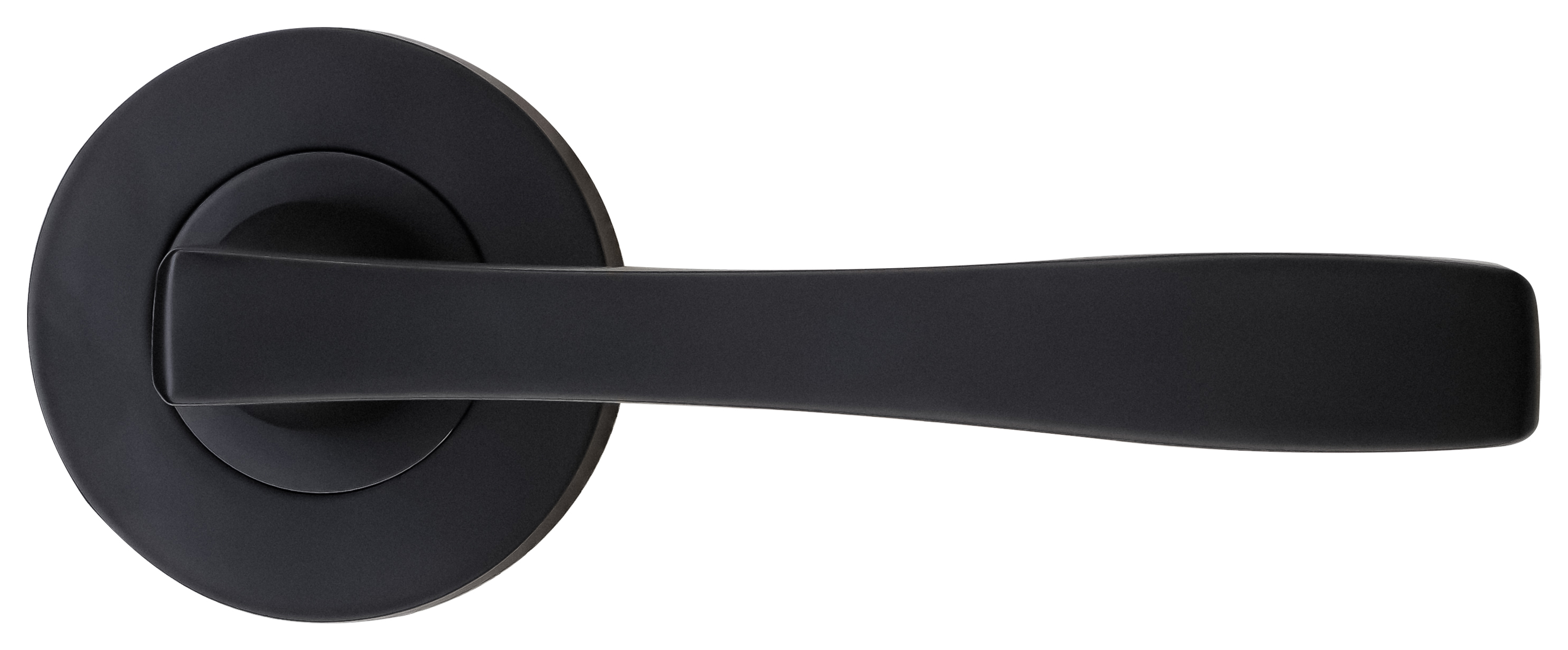 Toronto Matt Black Round Rose Door Handle - 1 Pair