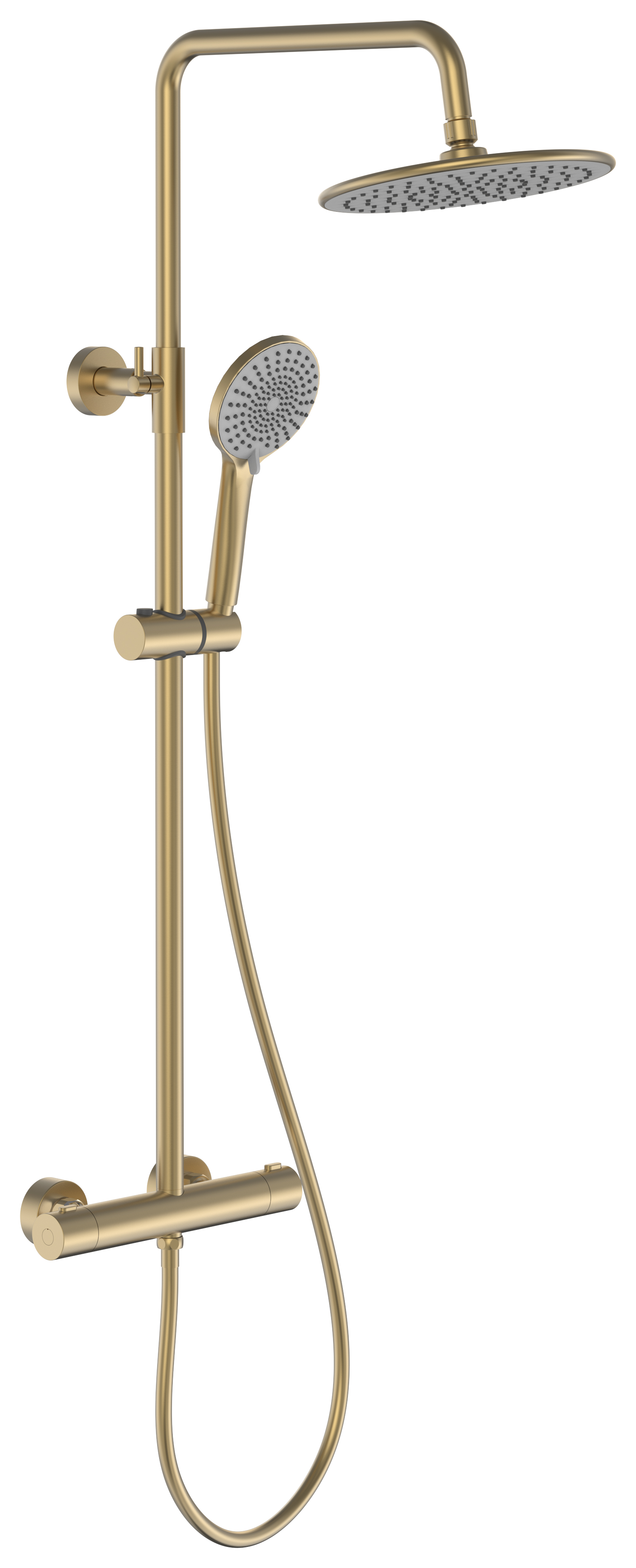 Wickes Mariz Round Dual Outlet Mixer Shower - Brushed Brass