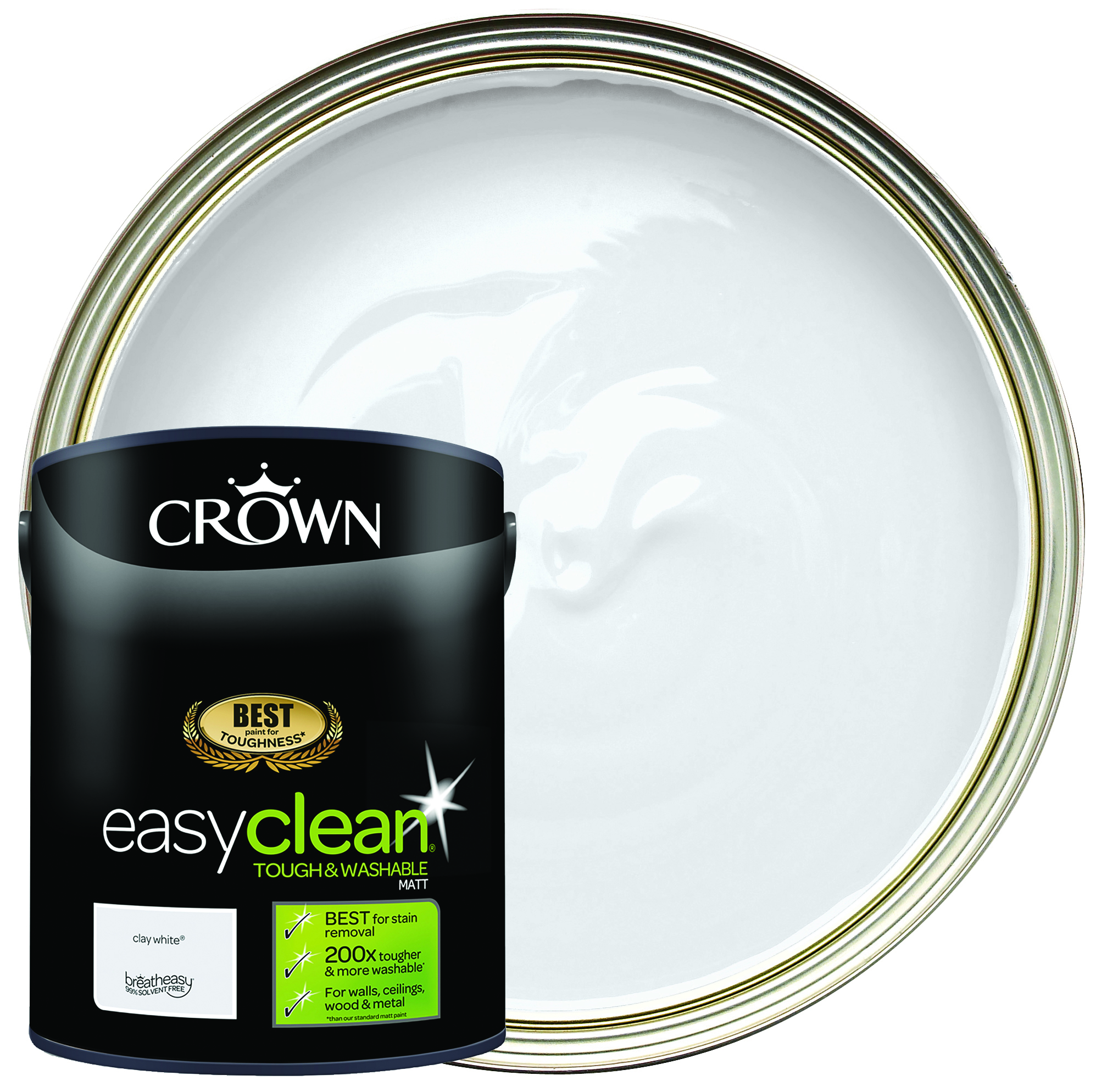 Crown easyclean Matt Emulsion Clay White 5L