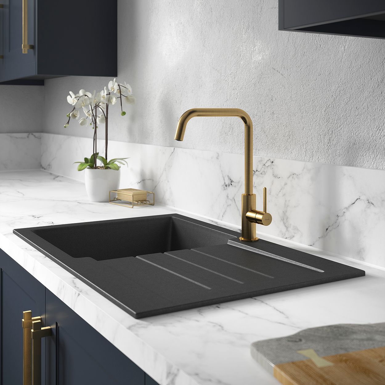 Abode - Althia Single Lever Kitchen Tap - Brushed Brass