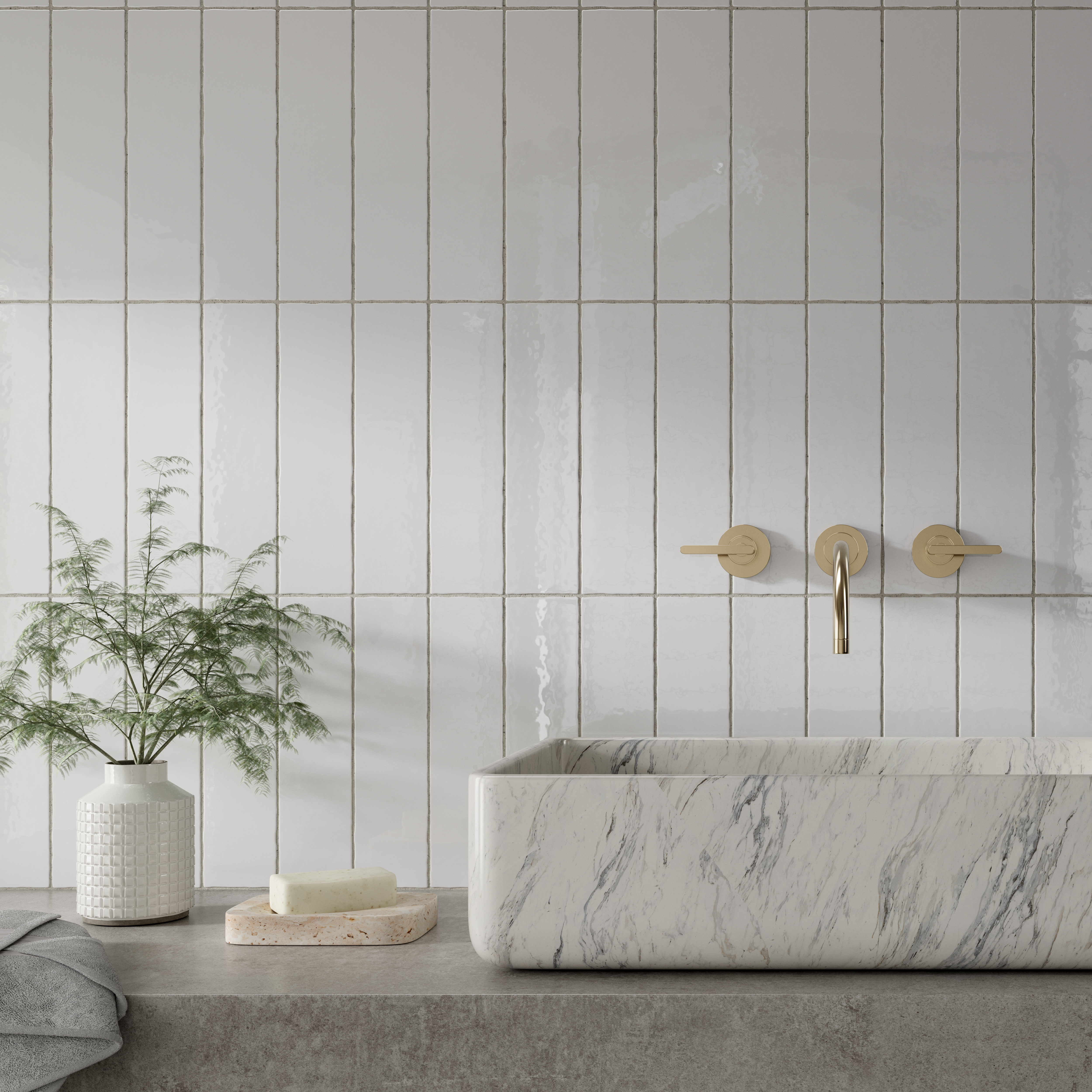 Farmhouse Blanco Ceramic Wall Tile - 300 x 75mm
