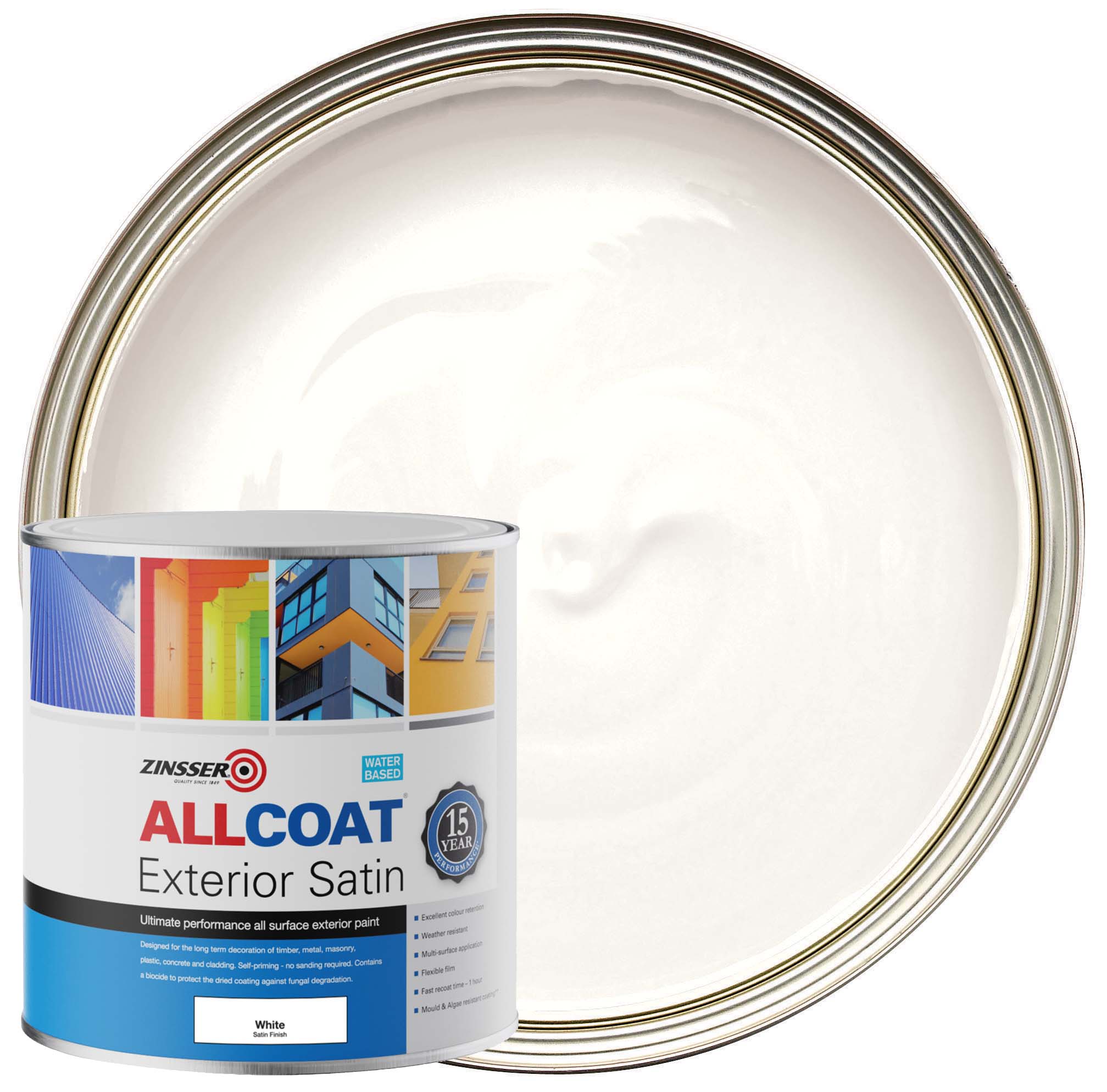 Zinsser AllCoat Exterior Satin White - 1L