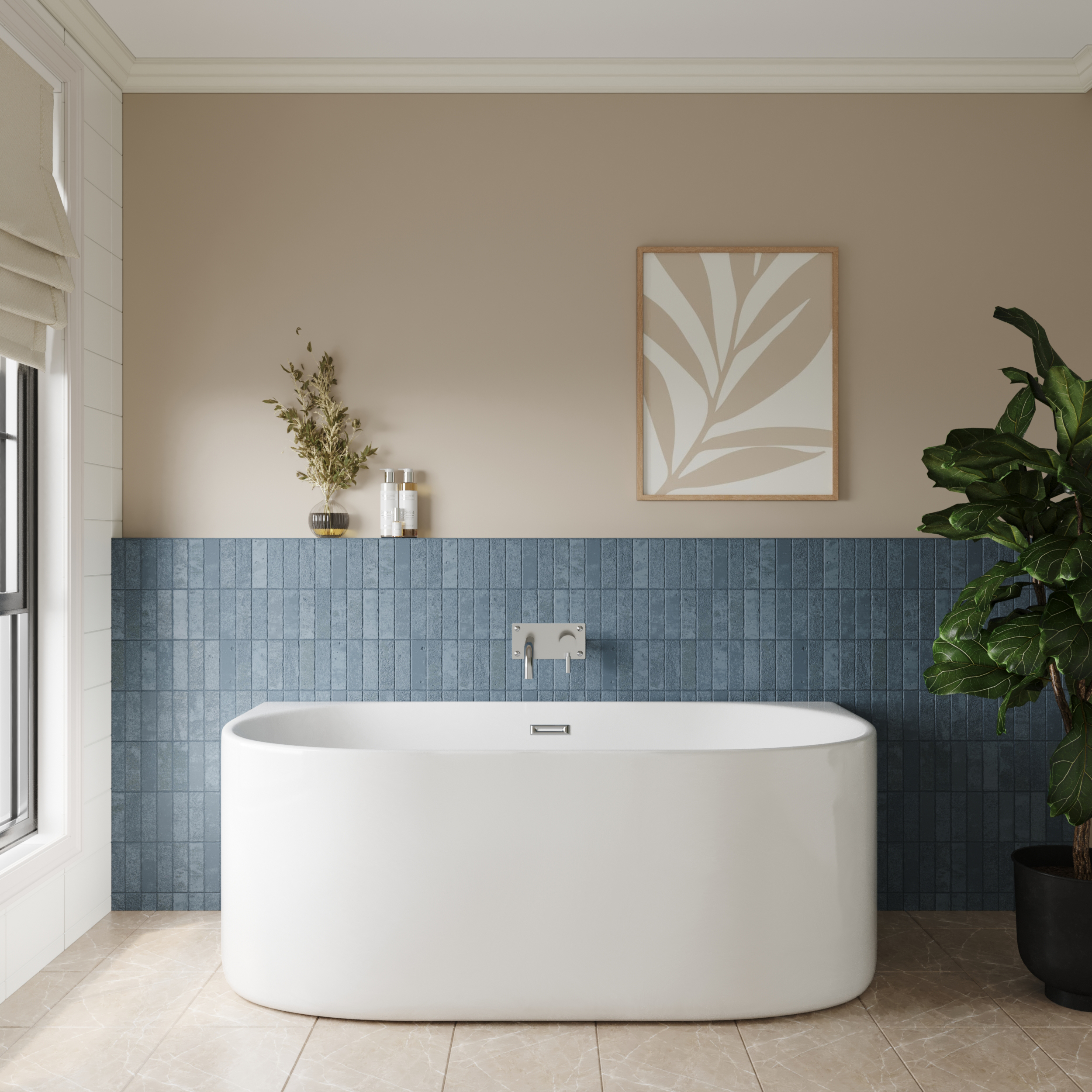 Balterley Back To Wall Freestanding Bath - 1600x750