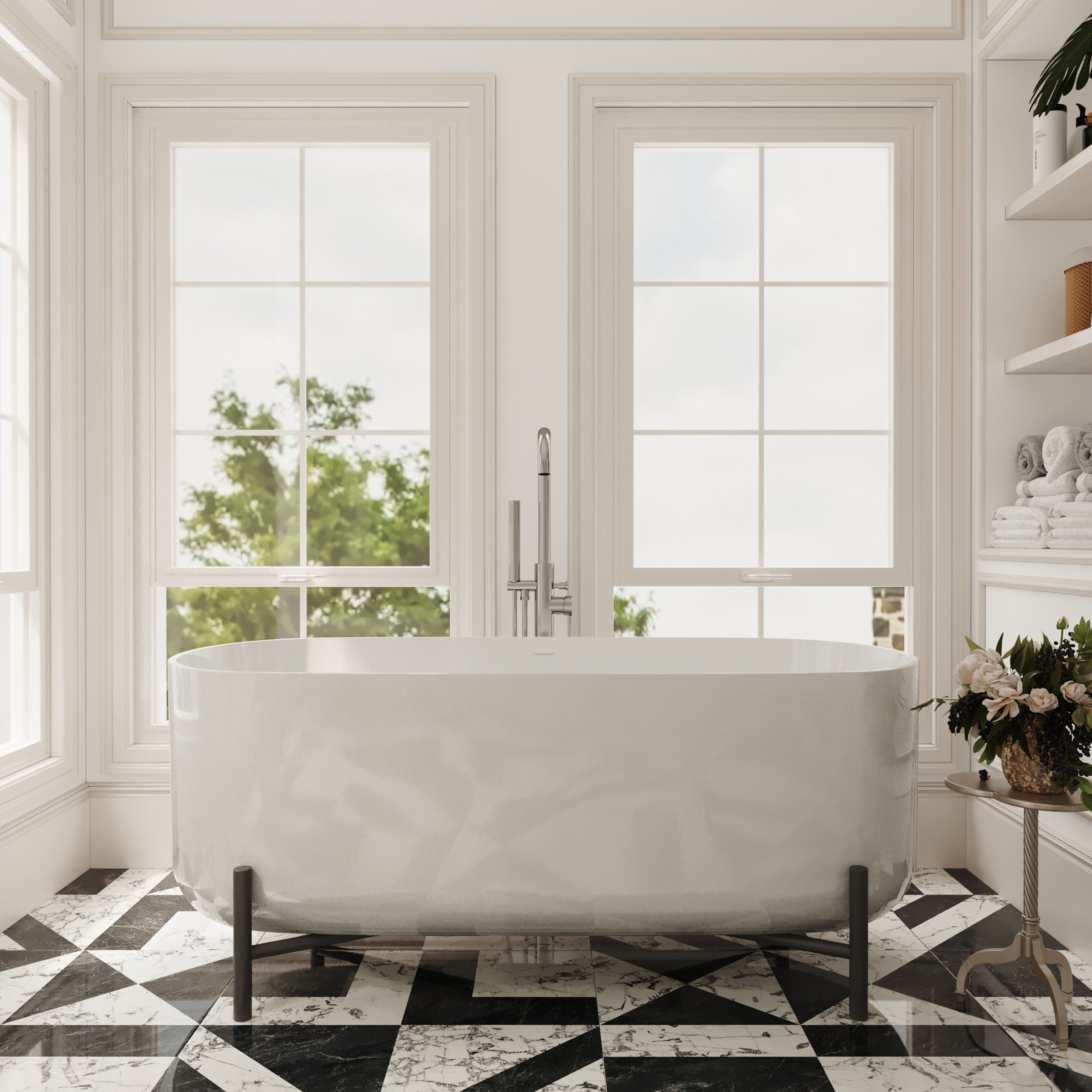 Balterley Freestanding Bath & Stand - 1600x770x650