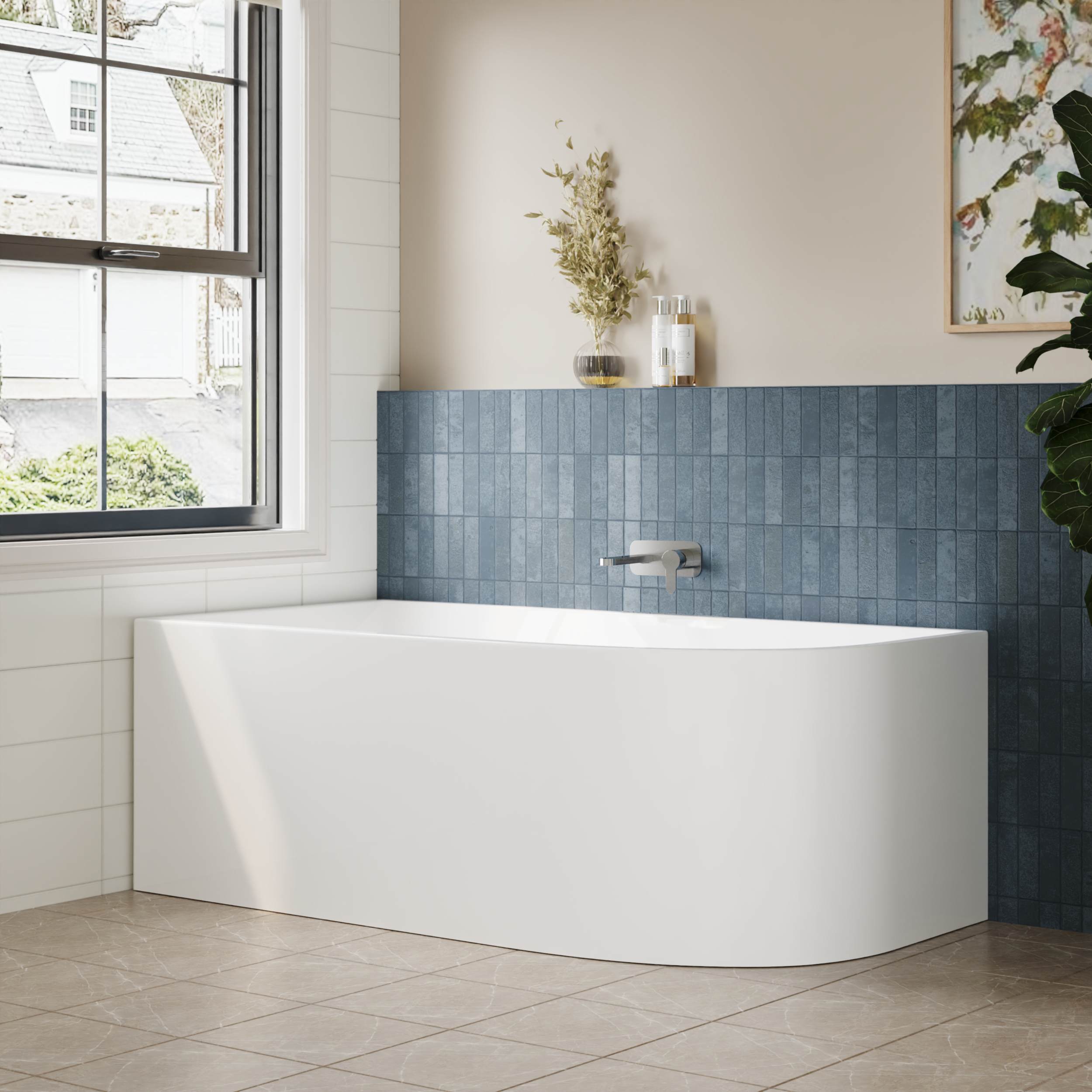 Balterley J Freestanding Bath Left Hand - 1500x740x590