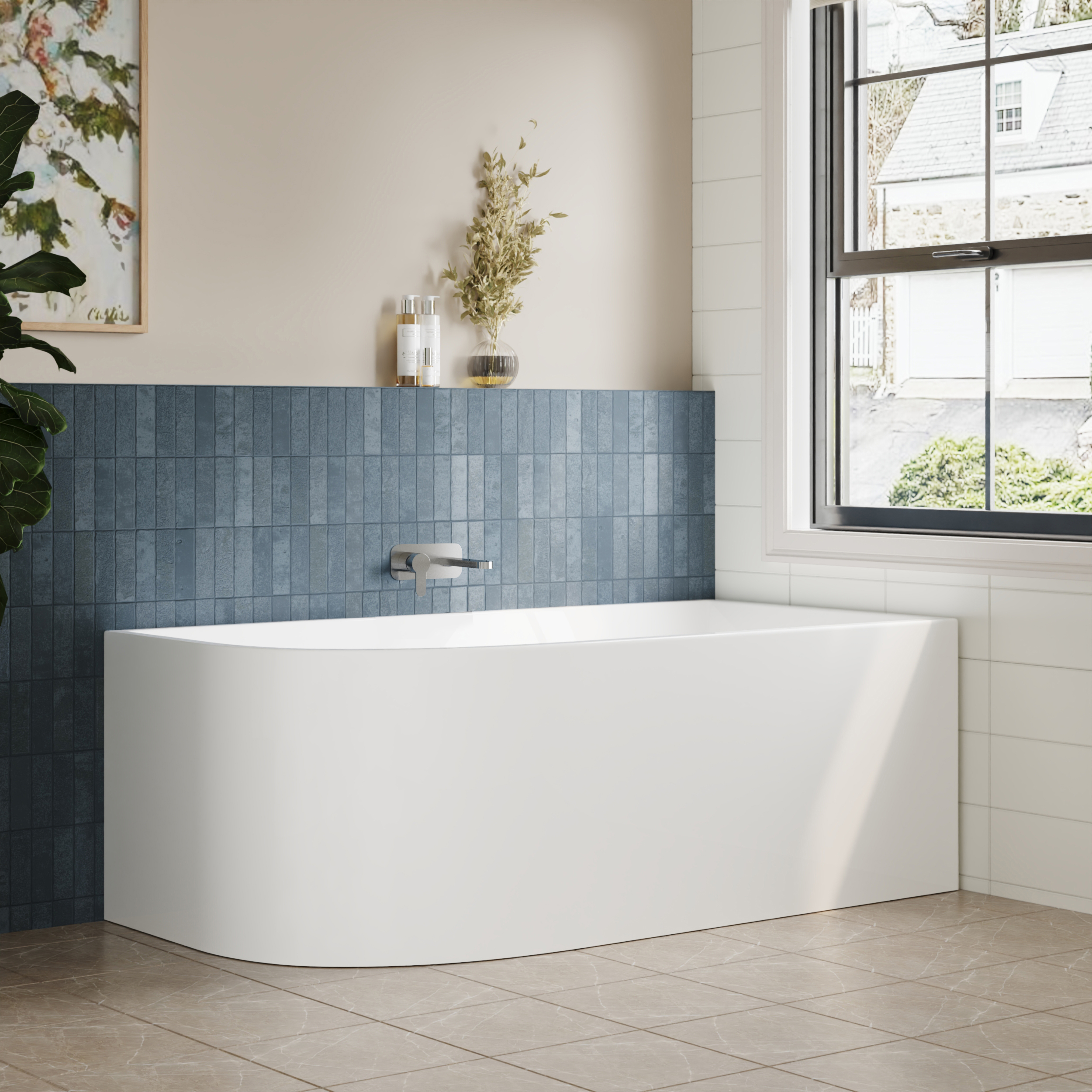 Balterley J Freestanding Bath Right Hand - 1500x740x590