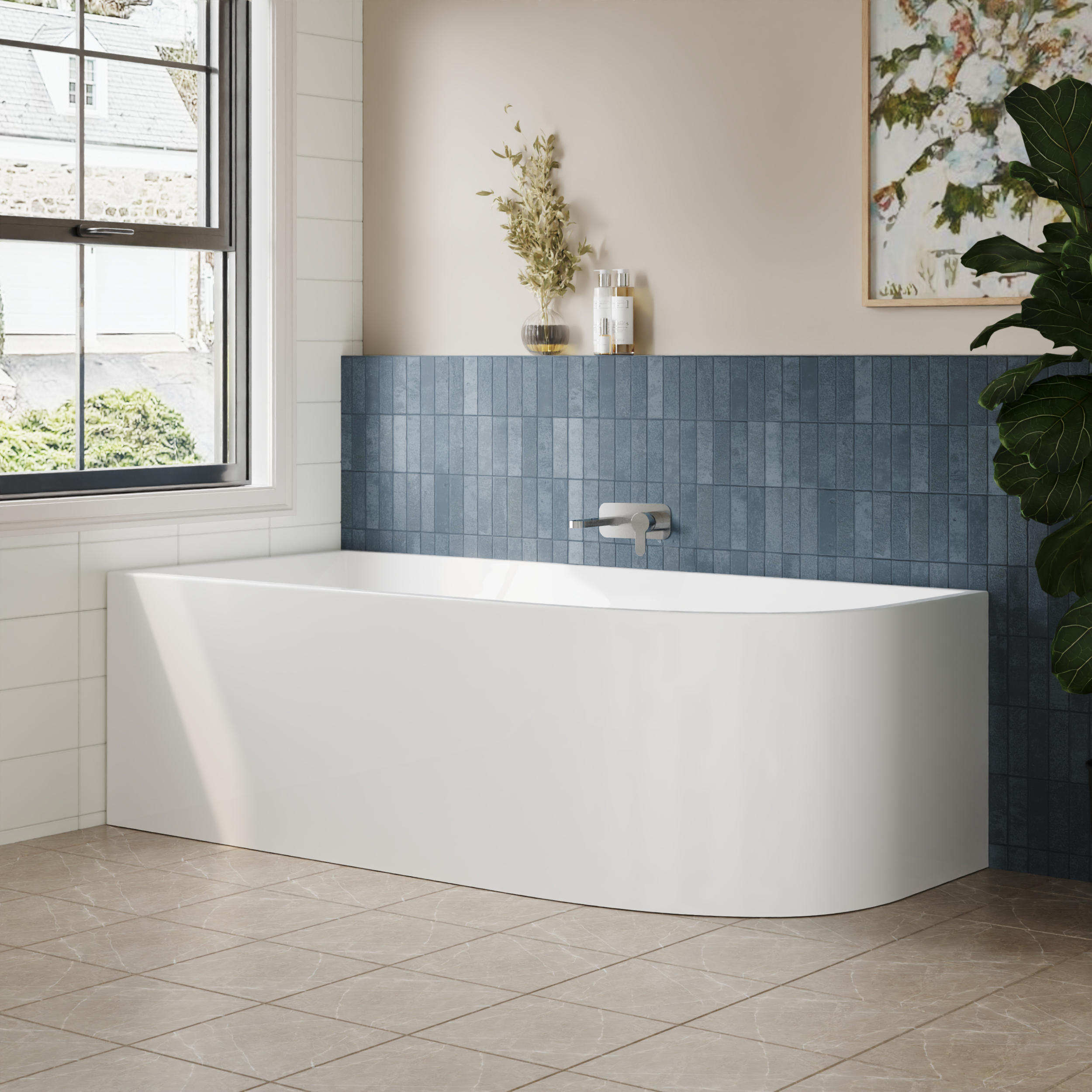 Balterley J Freestanding Bath Left Hand - 1700x740