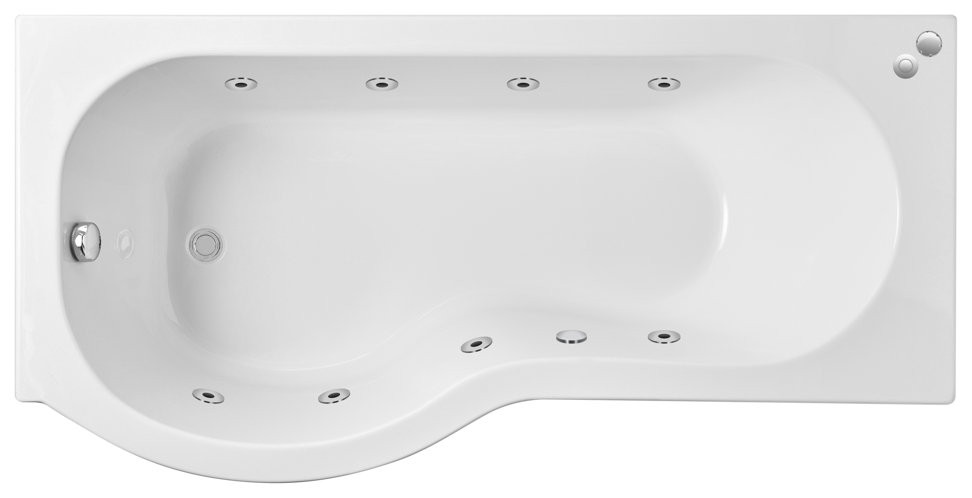 Balterley P Shape Left Hand 8 JET Whirlpool Bath - 1700