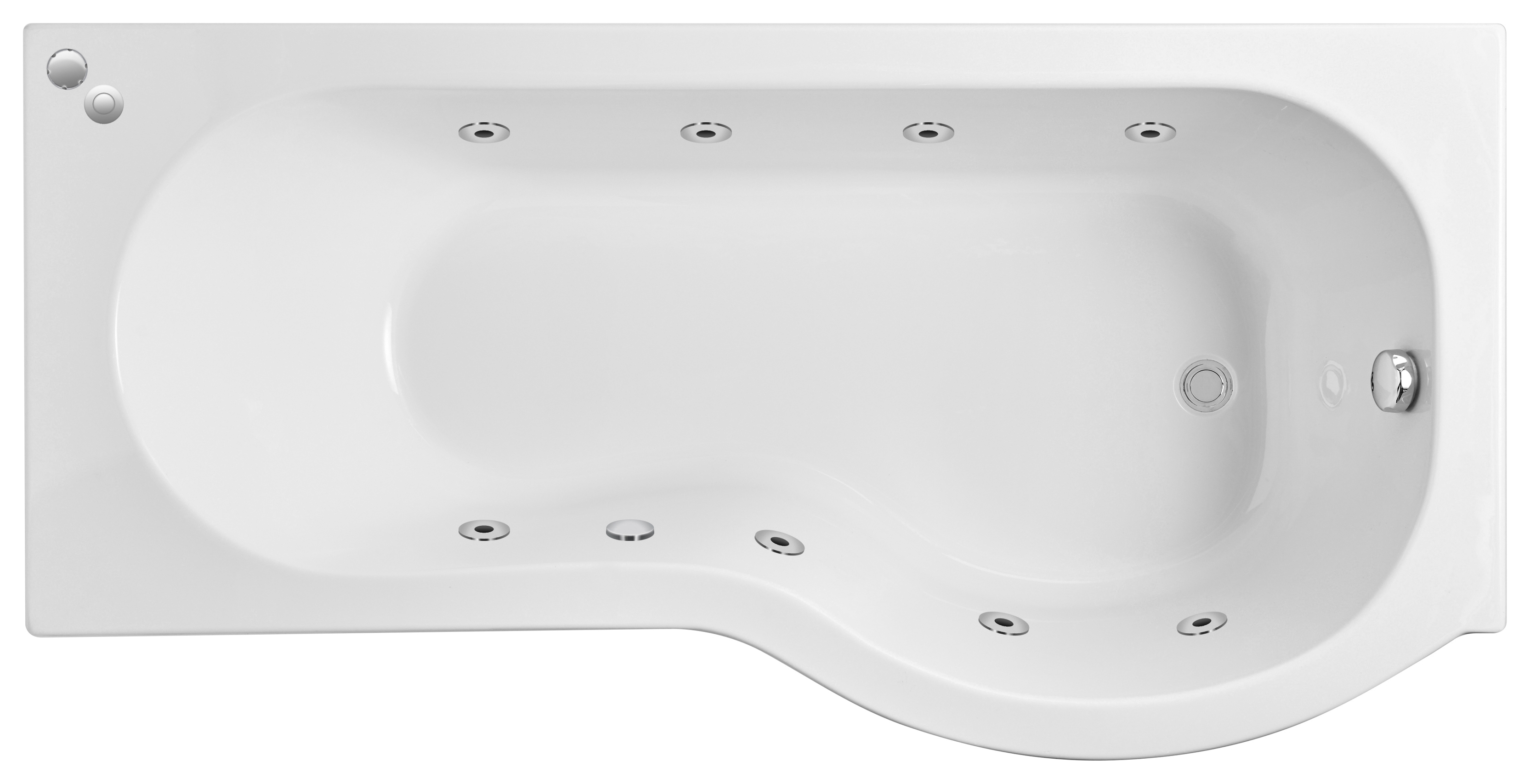 Balterley P Shape Right Hand 8 JET Whirlpool Bath - 1700