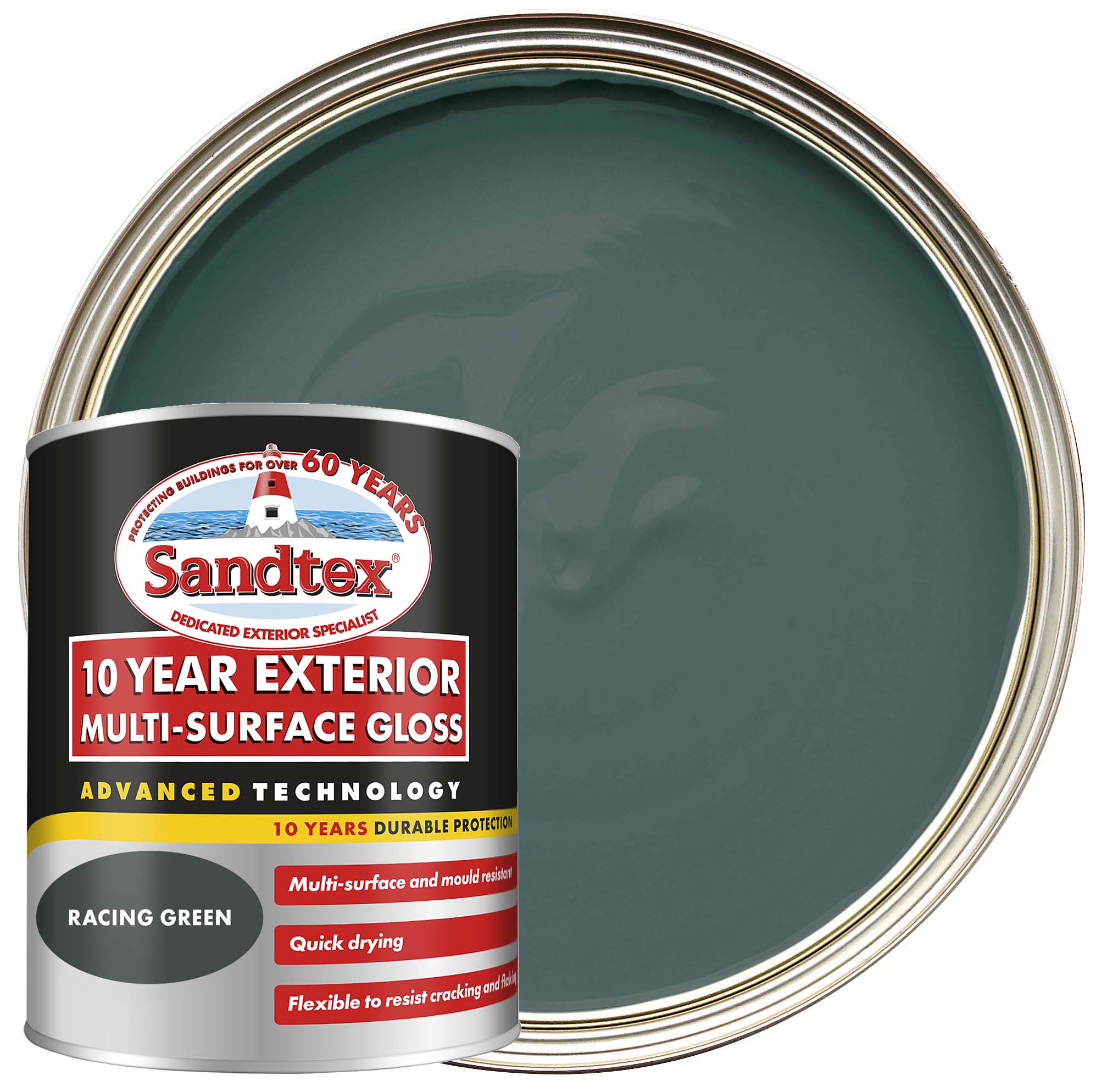 Sandtex 10 Year Multisurface Gloss - Racing Green - 750ml