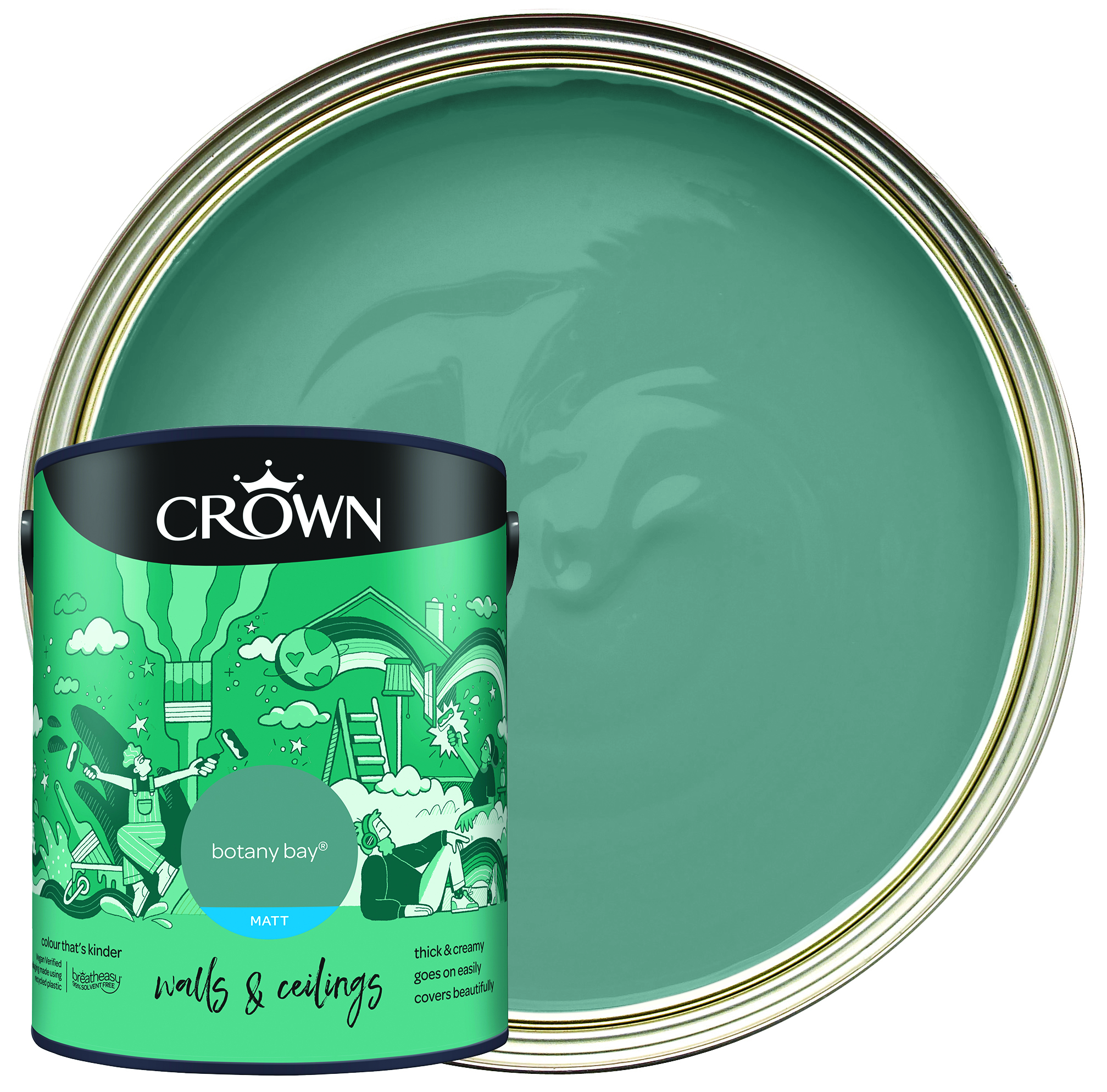 Crown Matt Emulsion Paint - Botany Bay - 5L