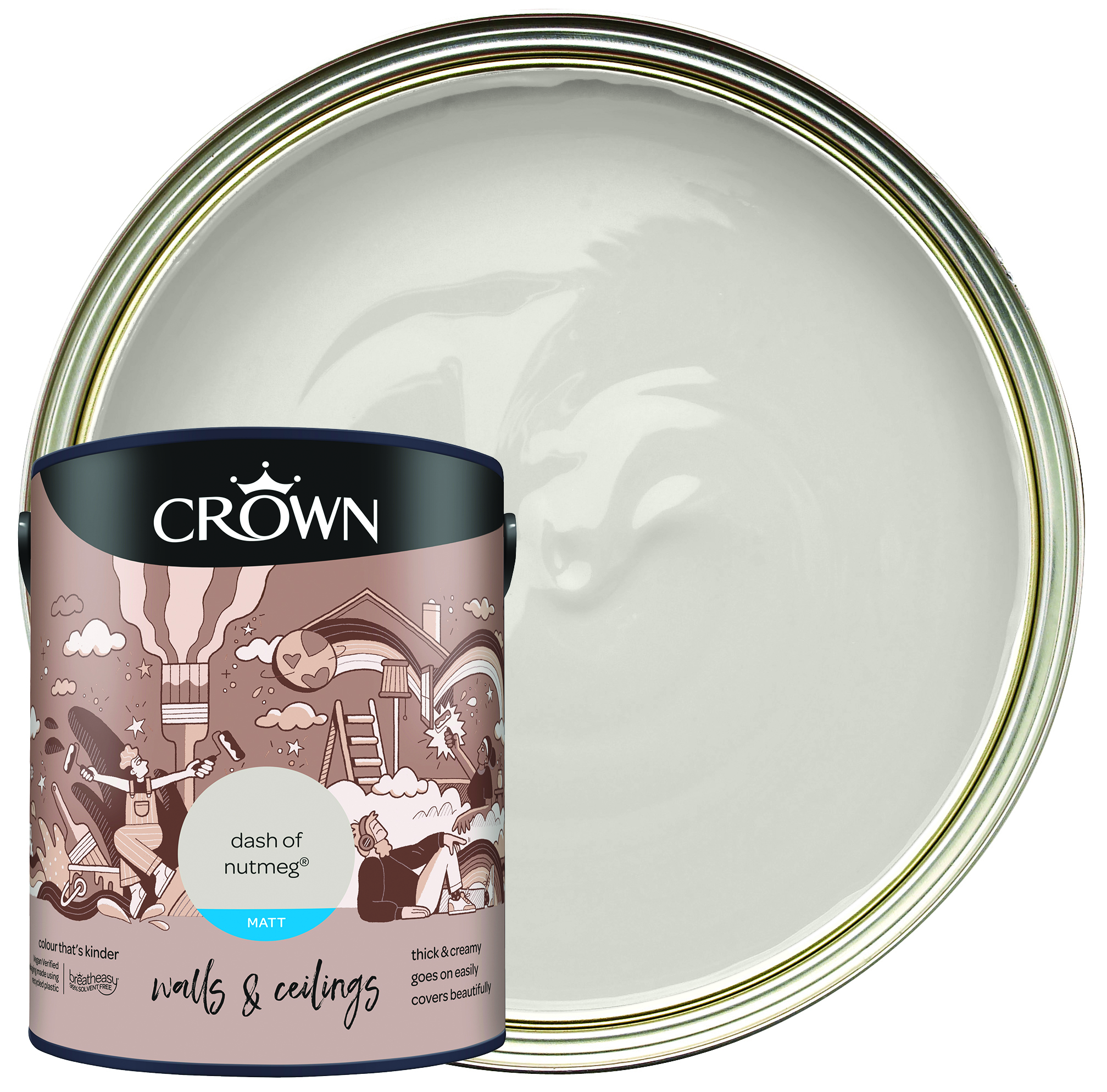 Crown Matt Emulsion Paint - Dash of Nutmeg - 5L
