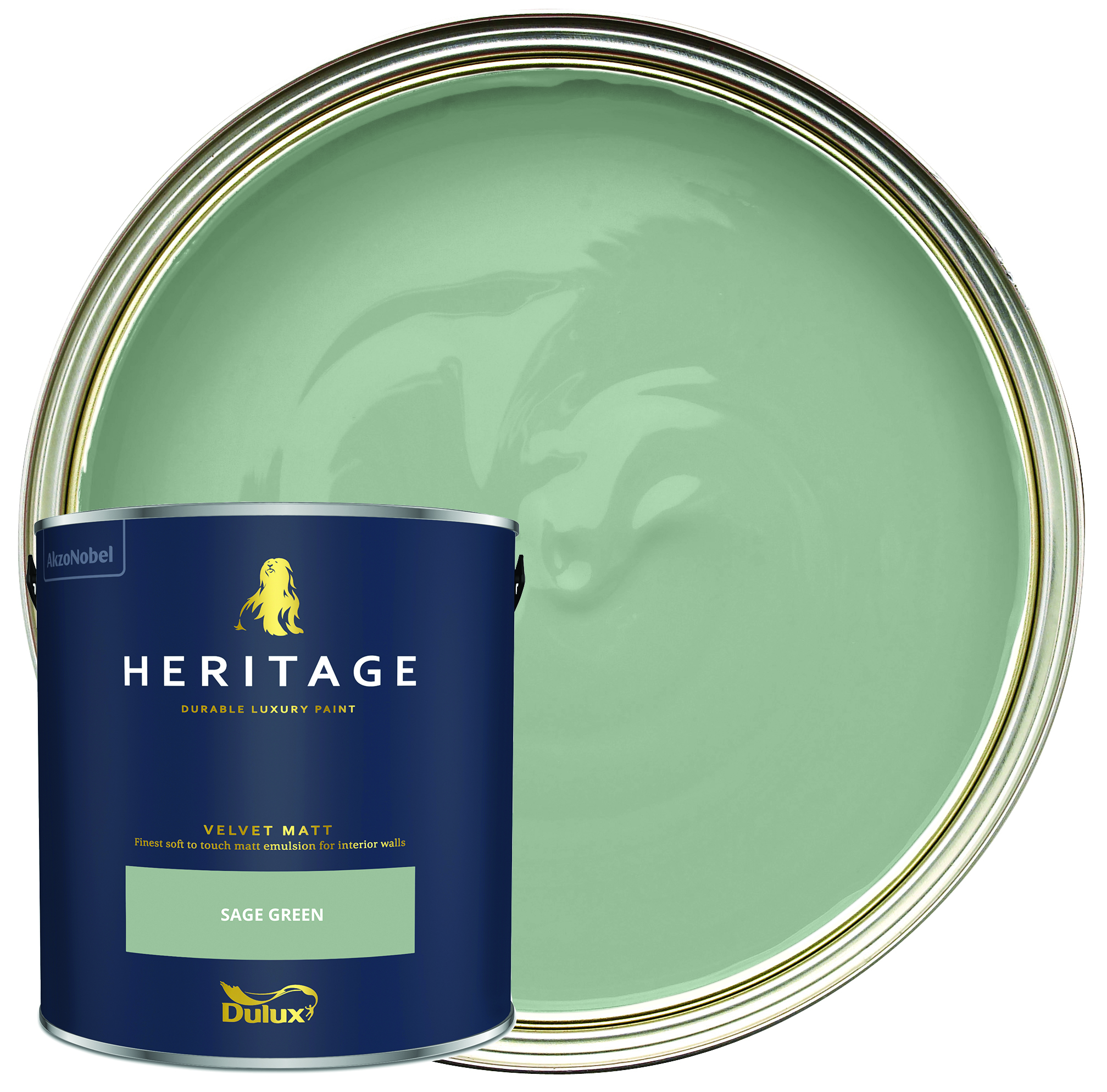 Dulux Heritage Matt Emulsion Paint - Sage Green - 2.5L