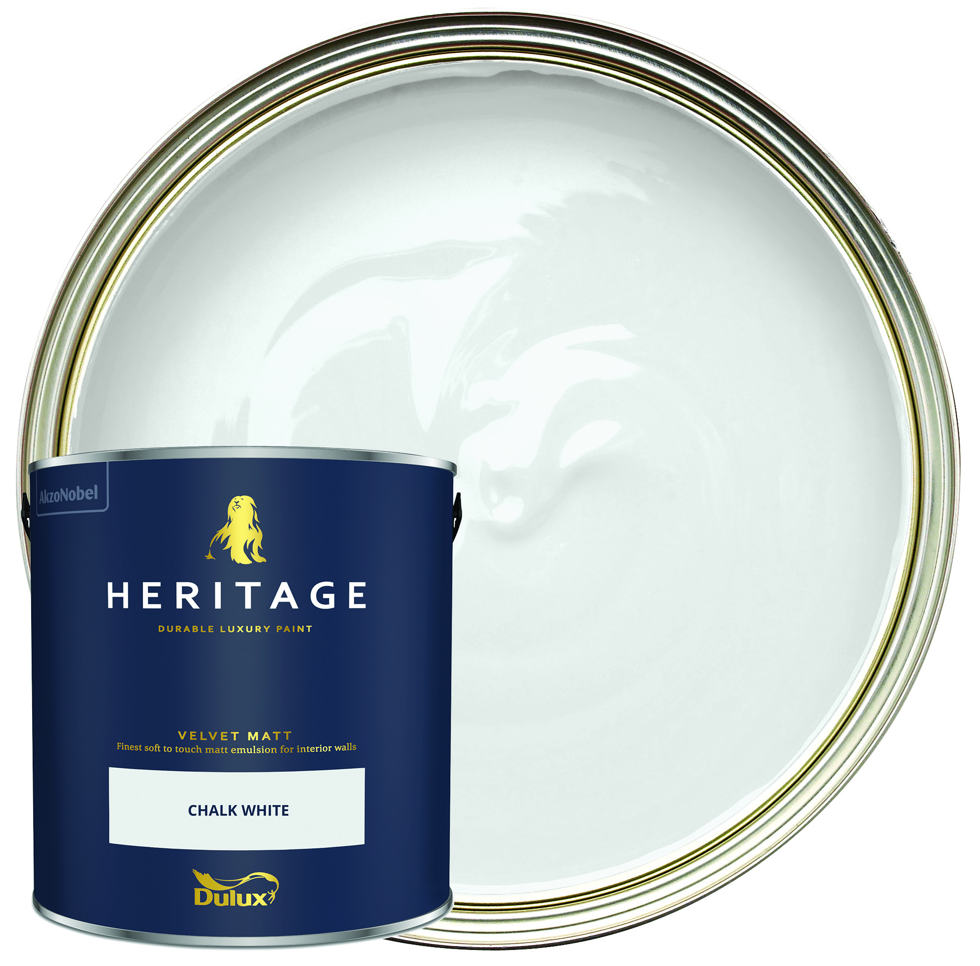 Dulux Heritage Matt Emulsion Paint - Chalk White - 2.5L