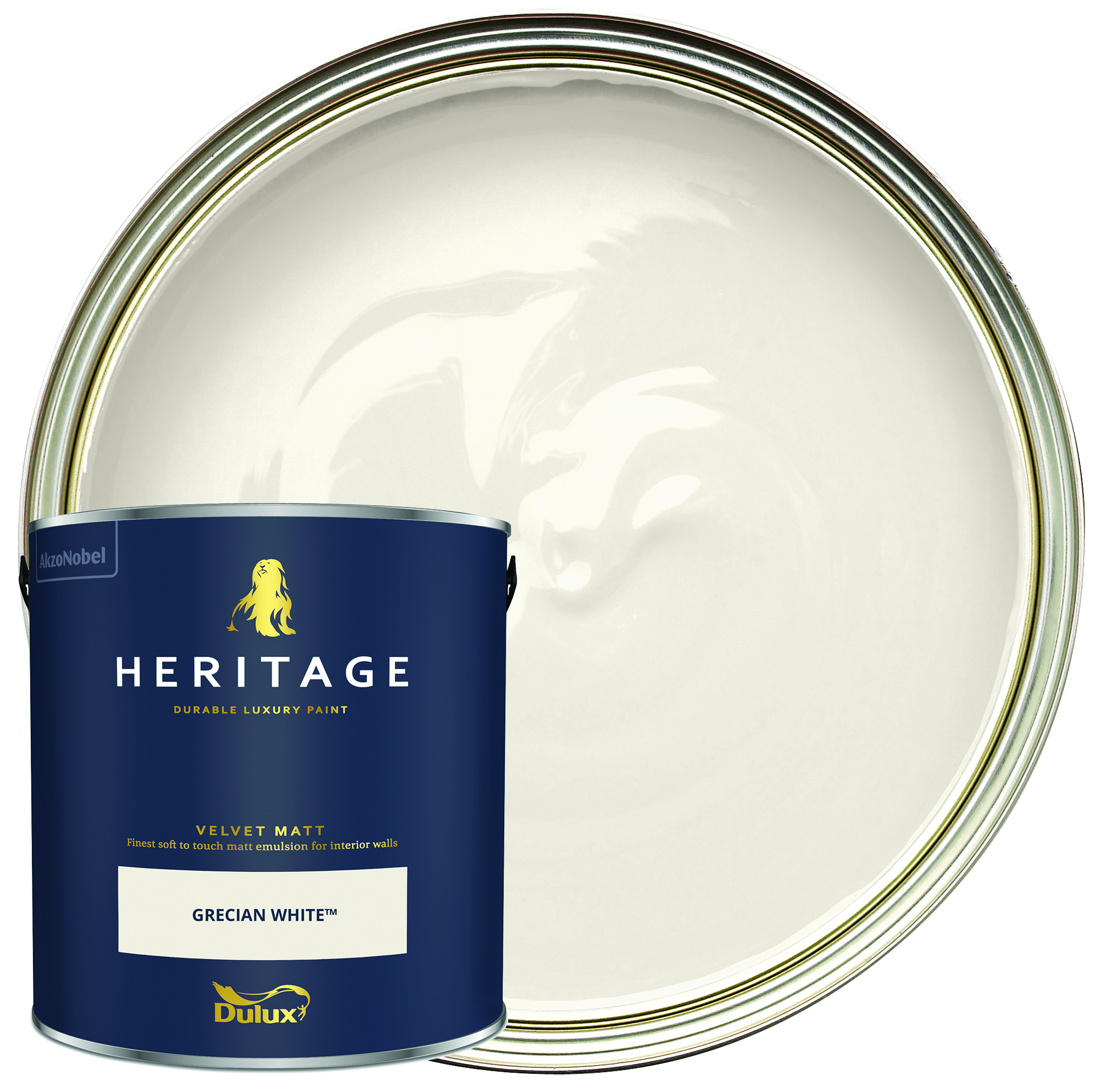 Dulux Heritage Matt Emulsion Paint - Grecian White - 2.5L