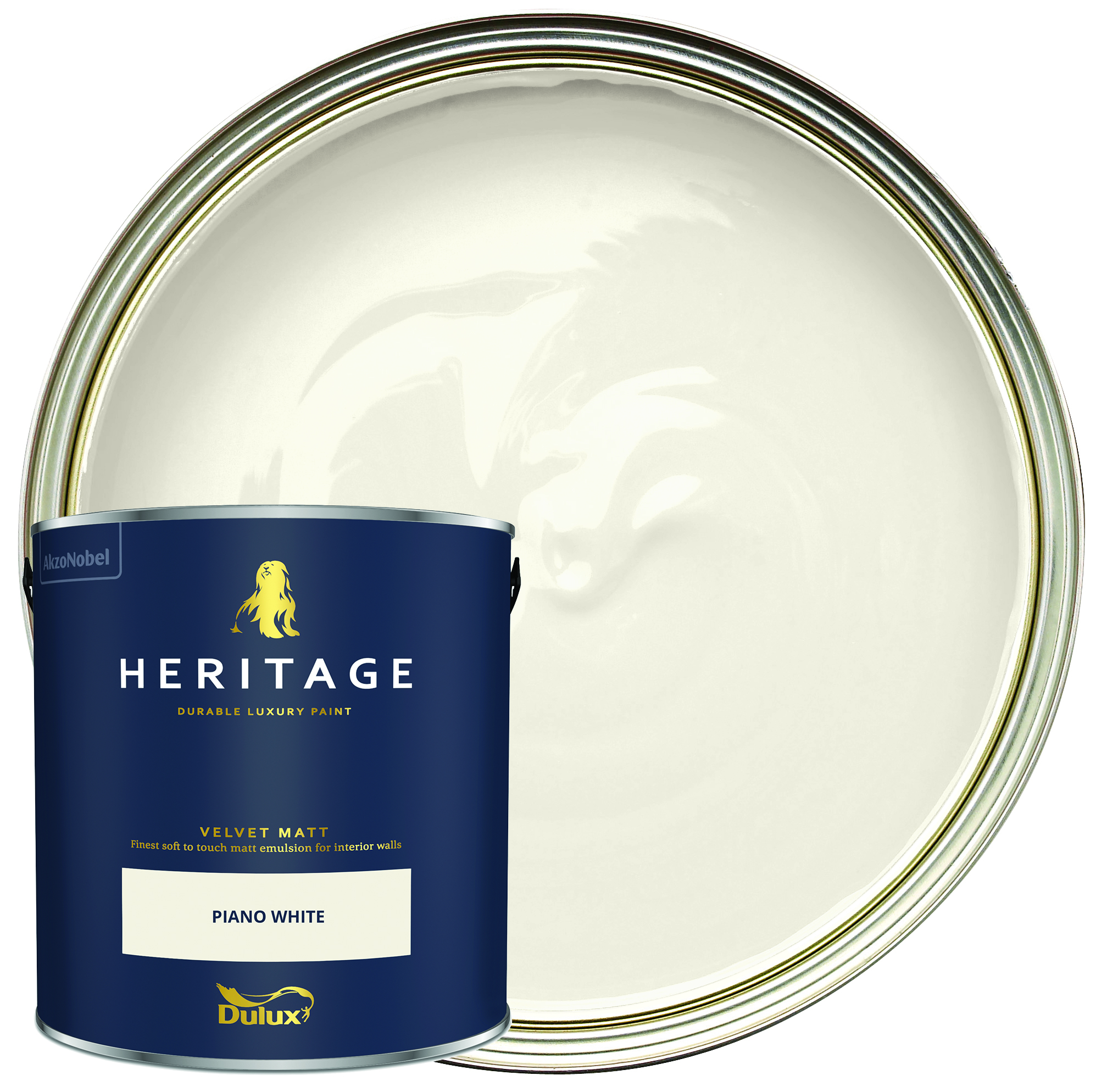Dulux Heritage Matt Emulsion Paint - Piano White - 2.5L