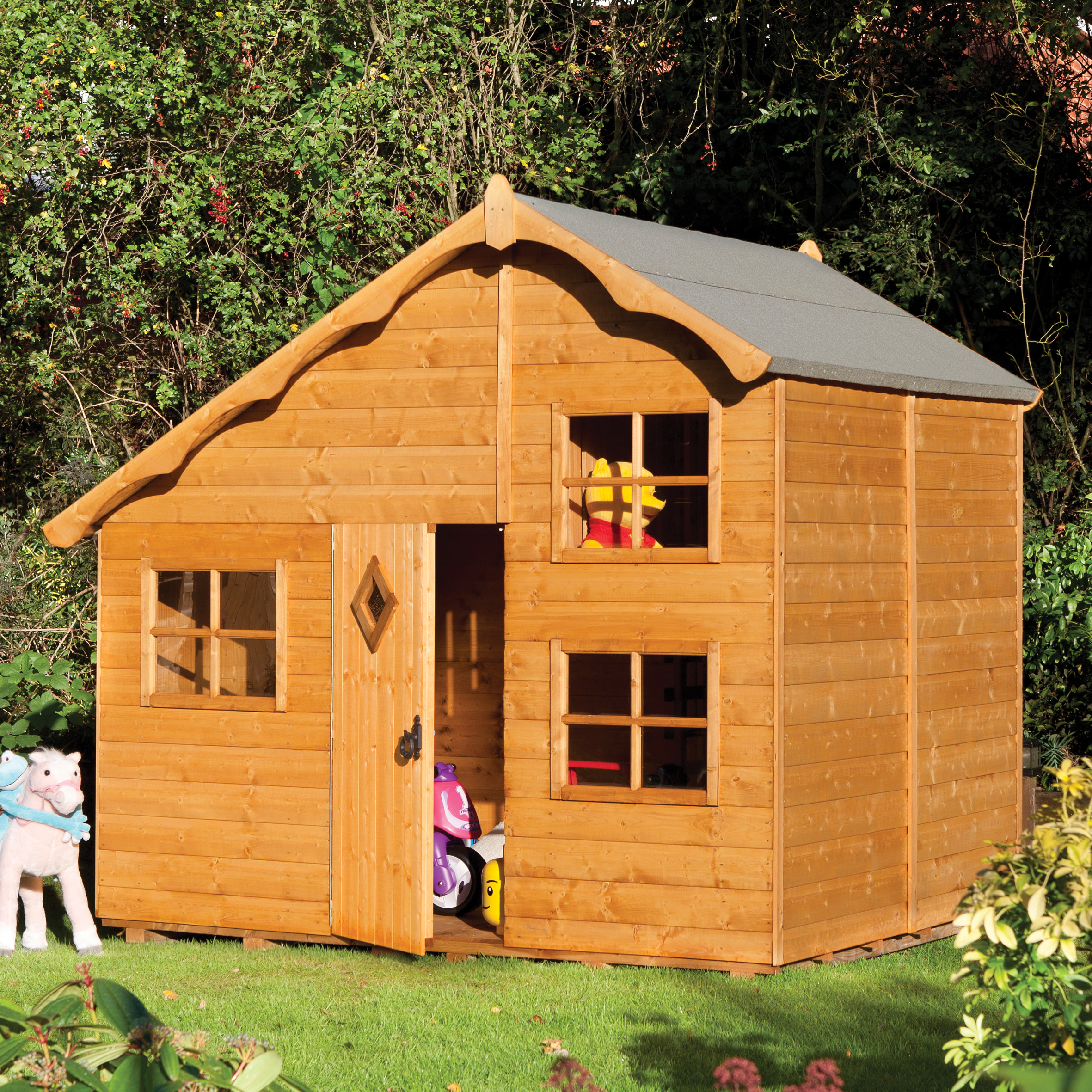 Rowlinson Playaway Swiss Cottage Playhouse 8 x 6ft-6701 