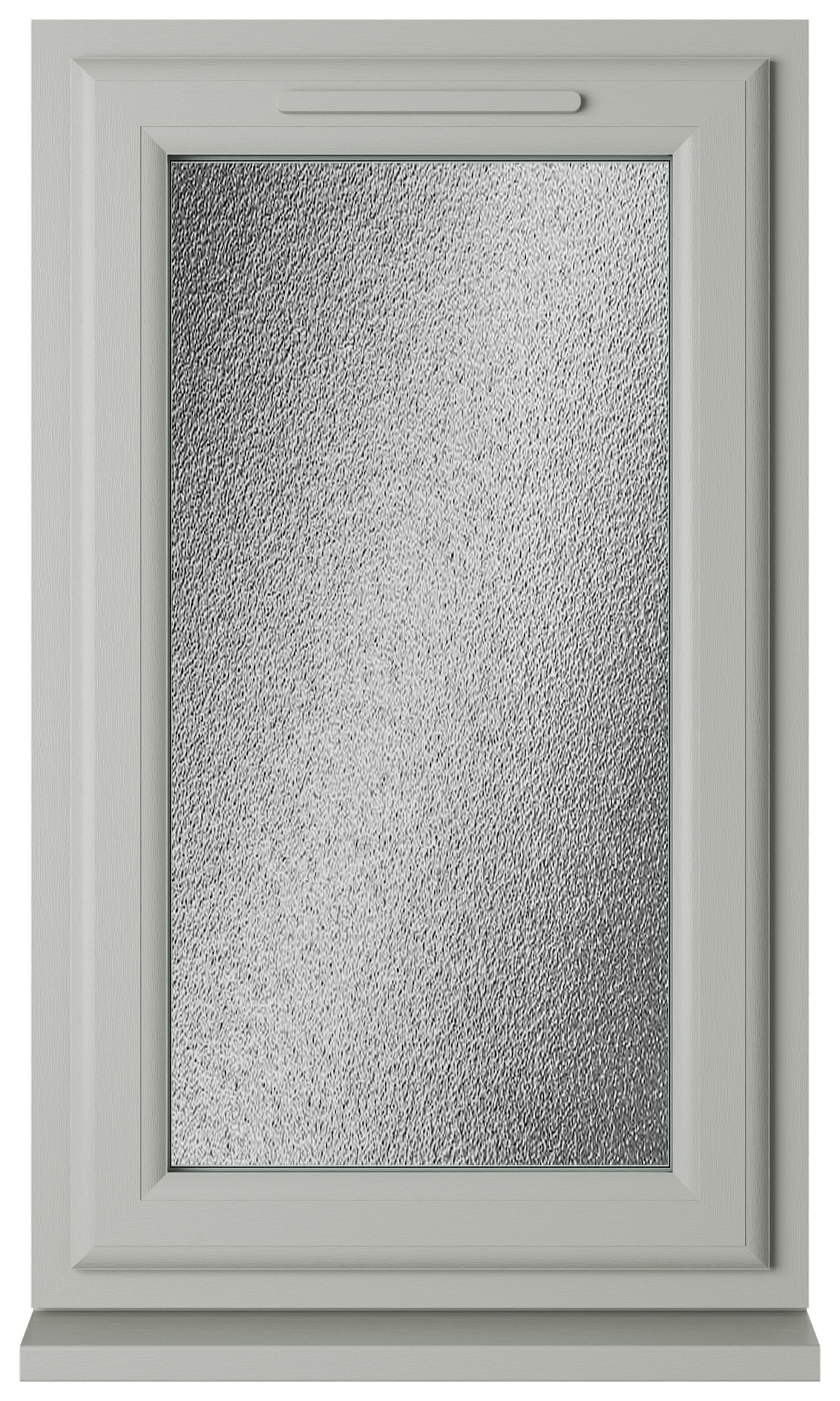 Crystal uPVC Agate Grey Left Hand Side Hung Obscure Triple Glazed Window - 610 x 1040mm