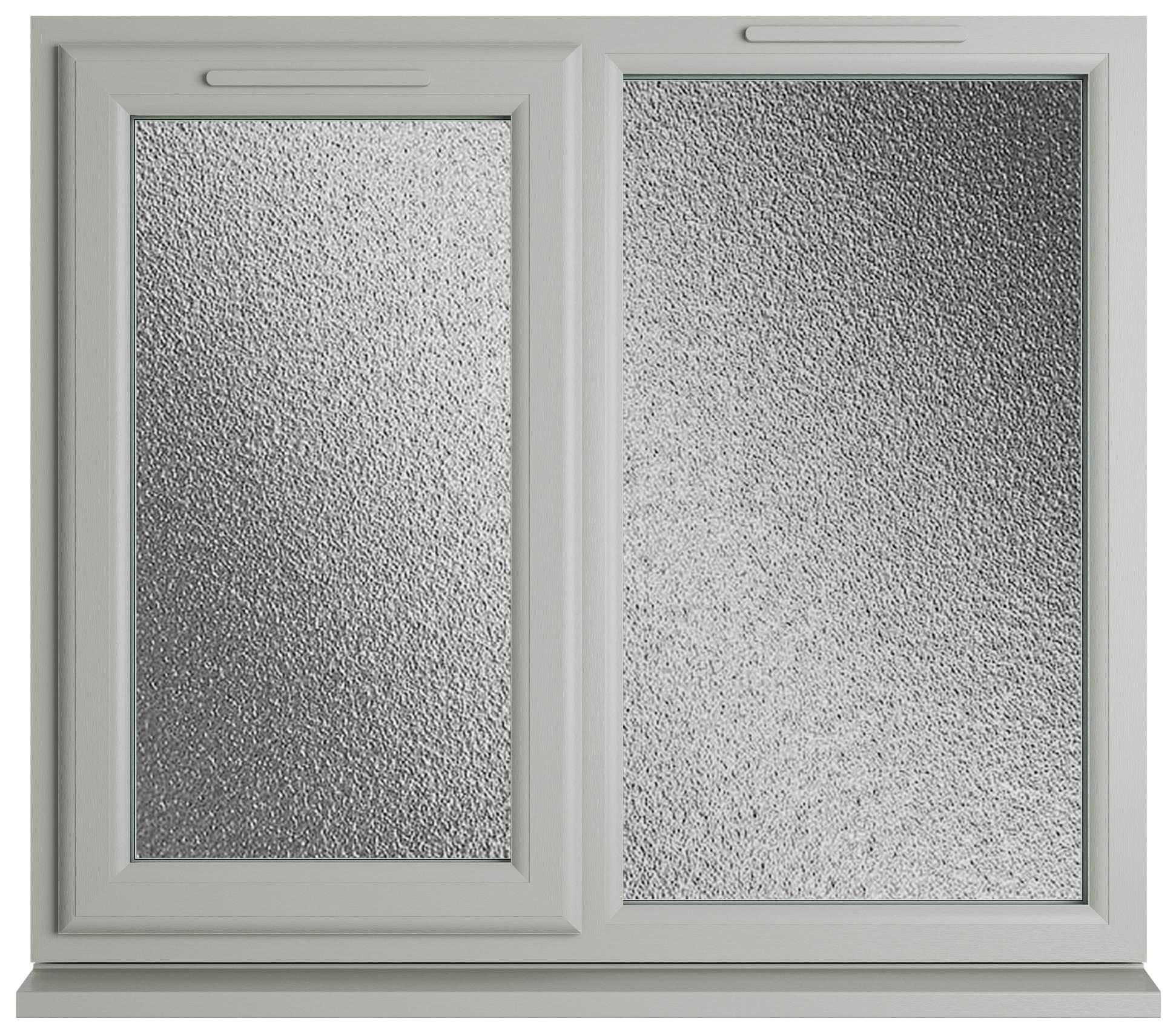 Crystal uPVC Agate Grey Left Hand Side Hung Next to a Fixed Light Obscure Triple Glazed Window - 1190 x 1115mm