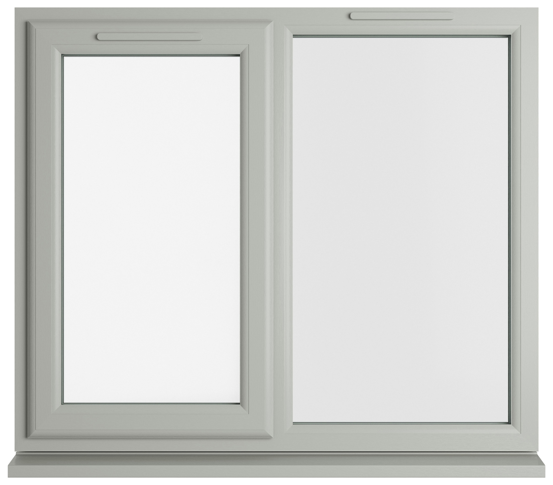 Crystal uPVC Agate Grey Left Hand Side Hung Next to a Fixed Light Clear Triple Glazed Window - 1190 x 1040mm