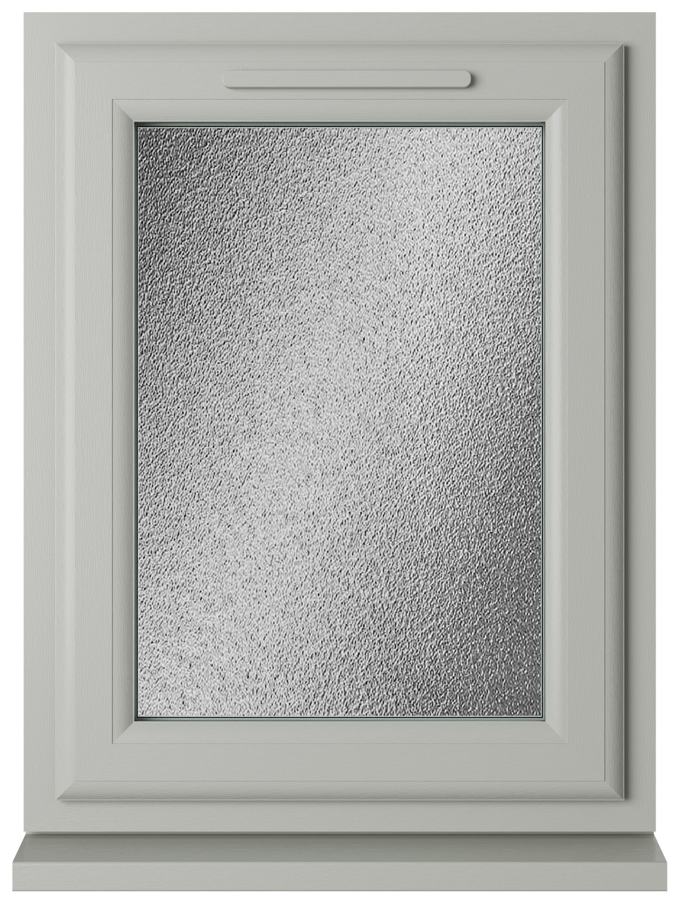 Crystal uPVC Agate Grey Right Hand Side Hung Obscure Triple Glazed Window - 610 x 965mm