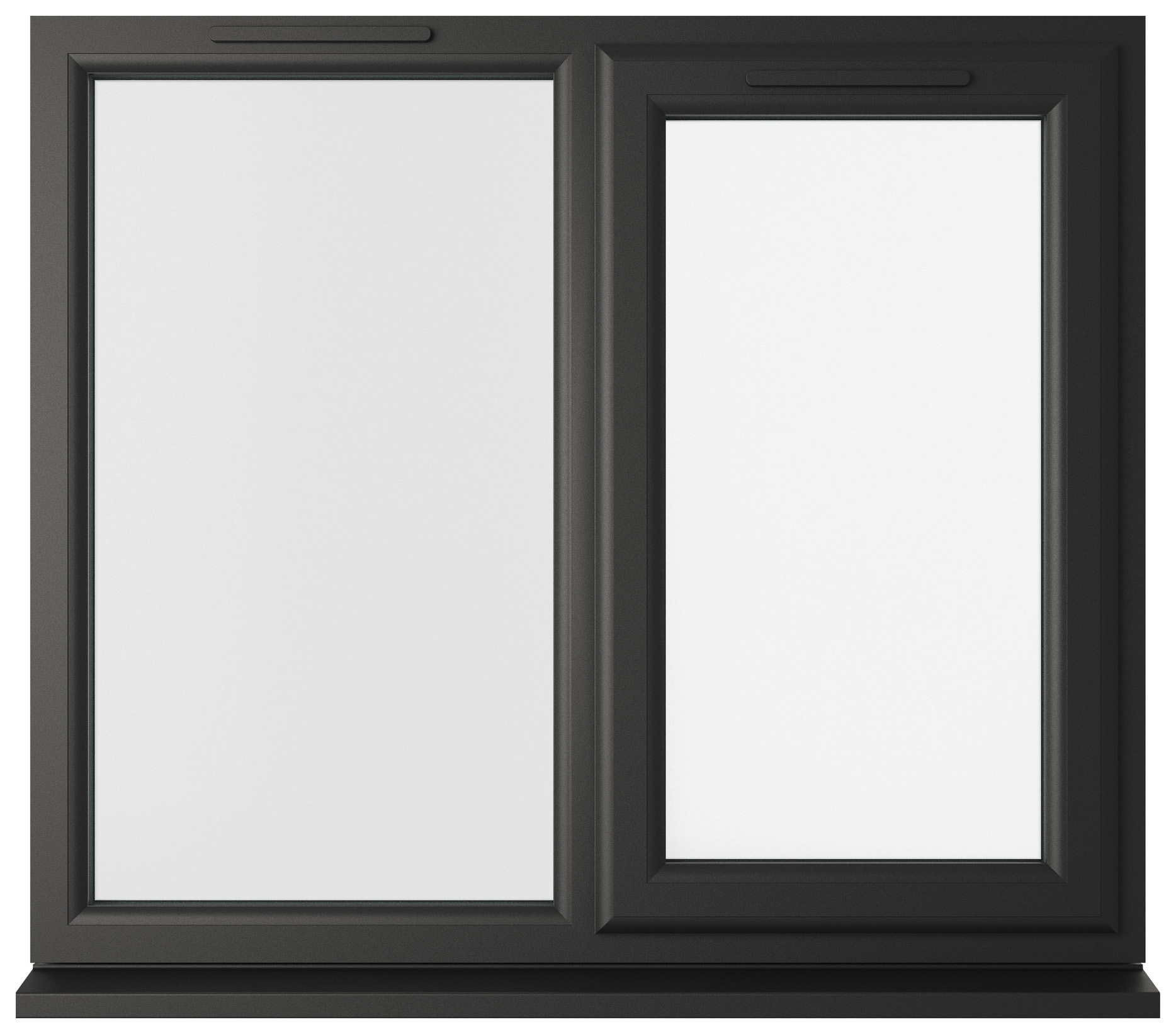 Crystal uPVC Black Right Hand Side Hung Next to a Fixed Light Clear Triple Glazed Window - 1190 x 965mm
